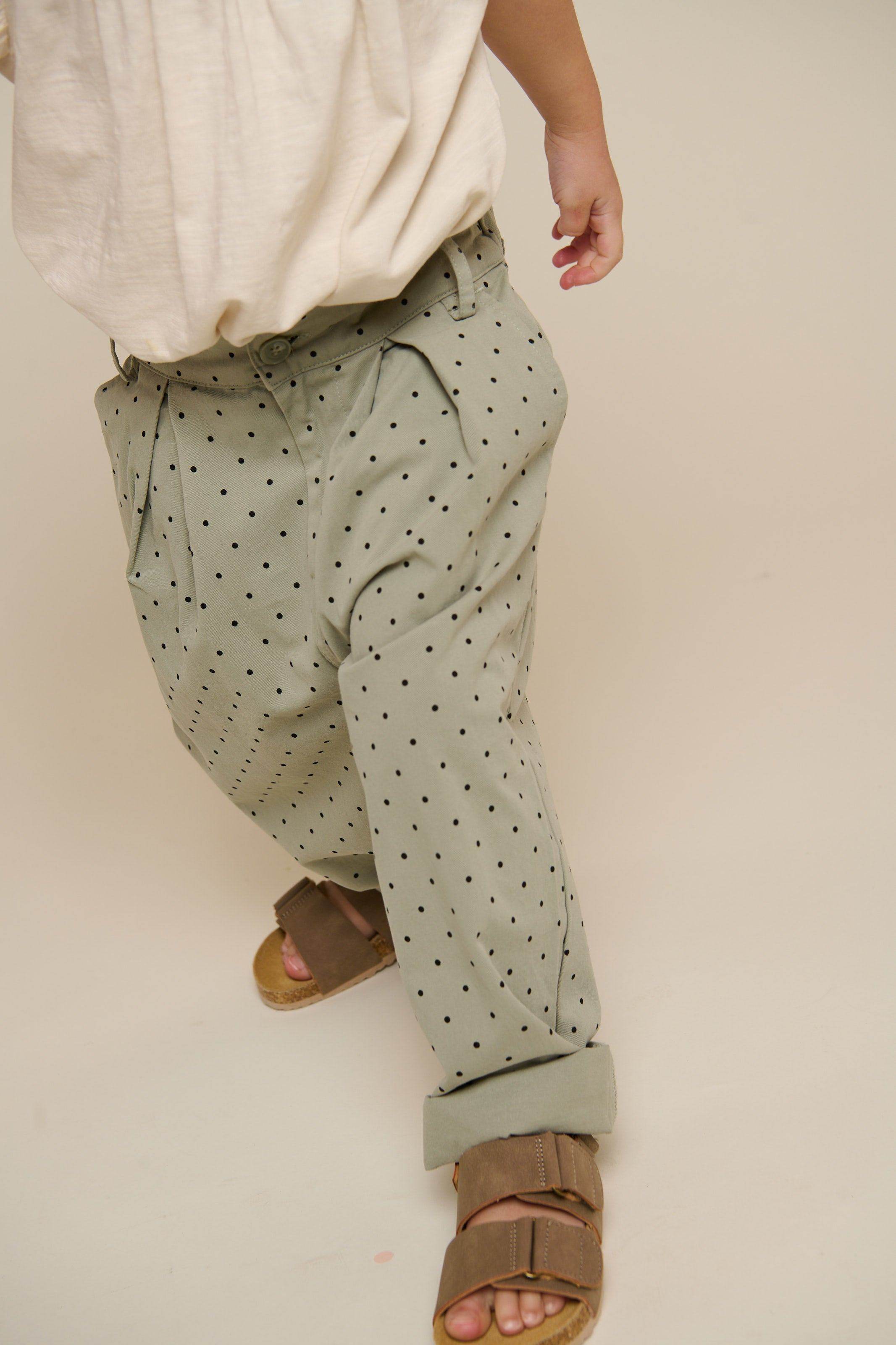 Twill broek met stip - Kids - Dusty Green | 100616 Iris