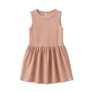 Mouwloze Modal Rib Jurk - Kids - Rose Tan | 101296 Lottie