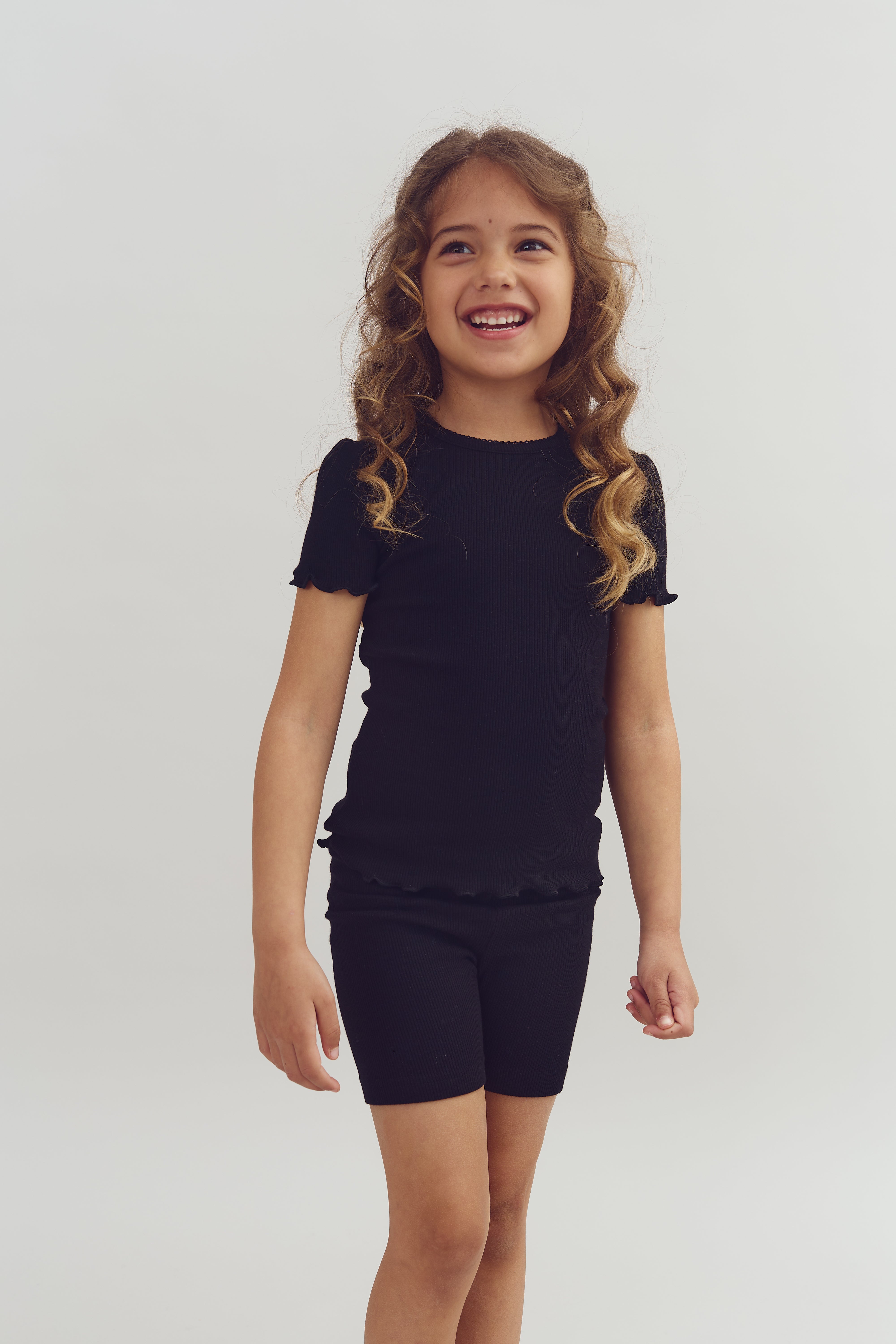 Modal rib korte legging - Black | 100332 Fiona