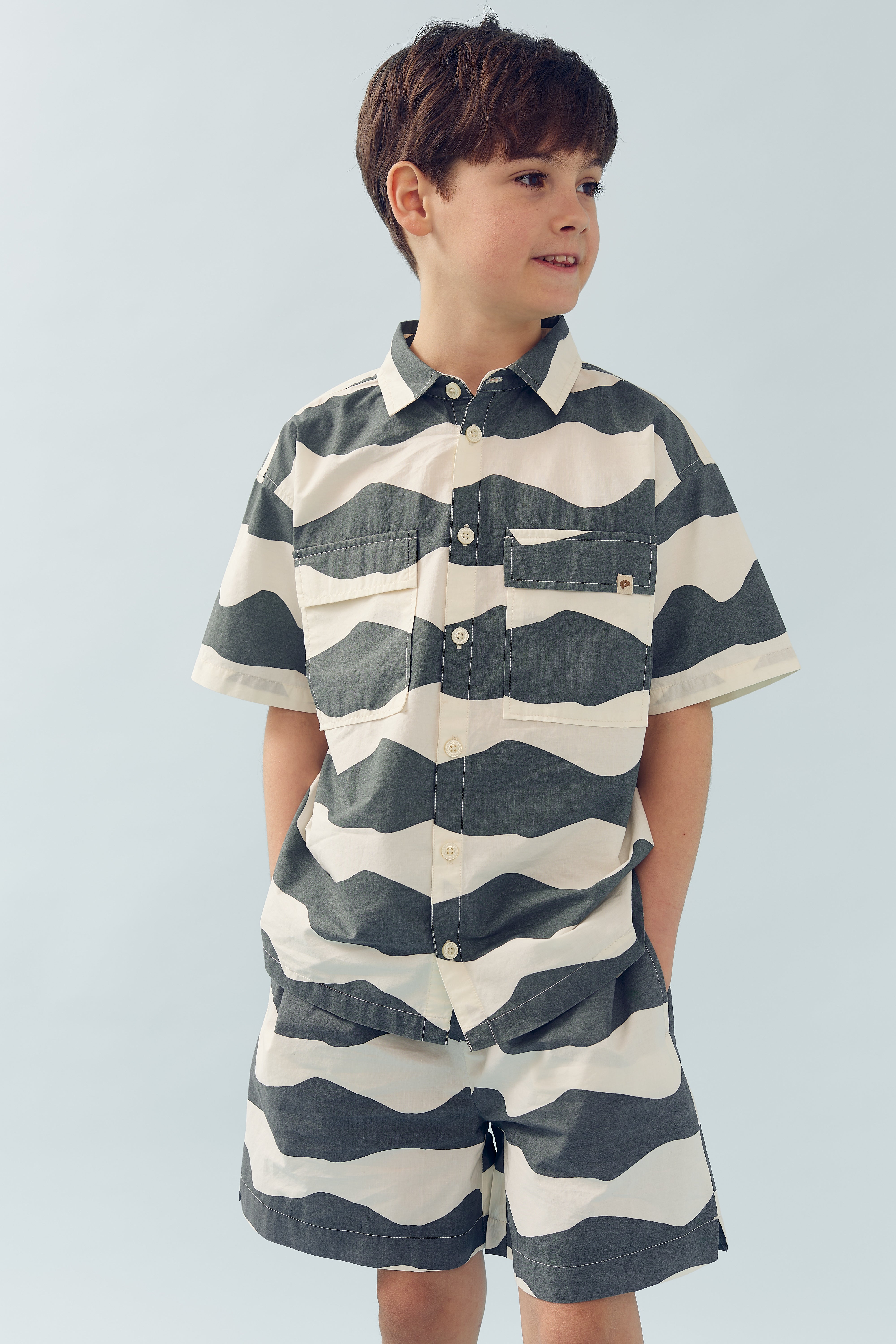 Poplin wave shorts - Tween - Petrol | 100402 Kean
