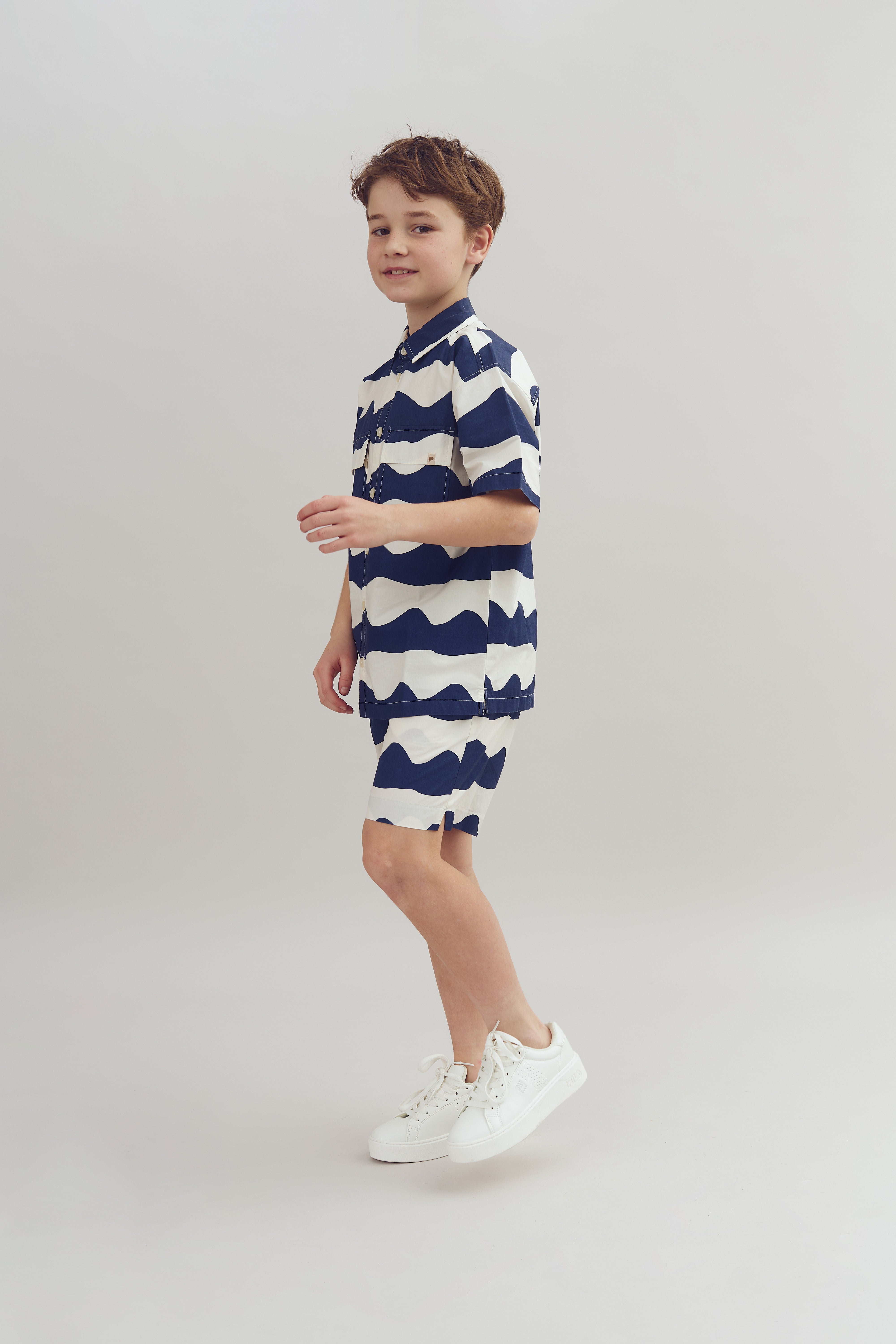 Poplin wave overhemd - Tween - Blue | 100403 Kean