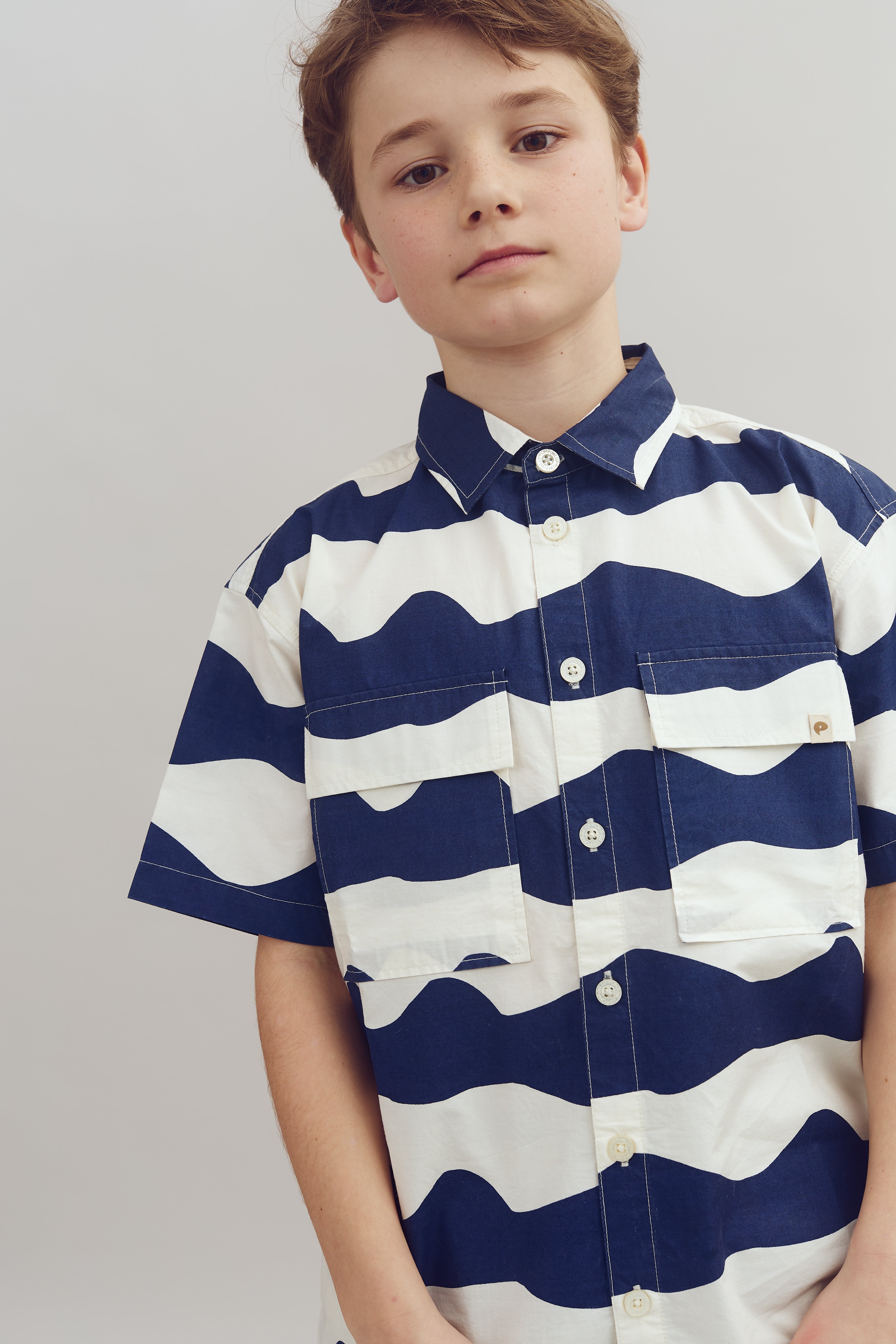 Poplin wave overhemd - Tween - Blue | 100403 Kean