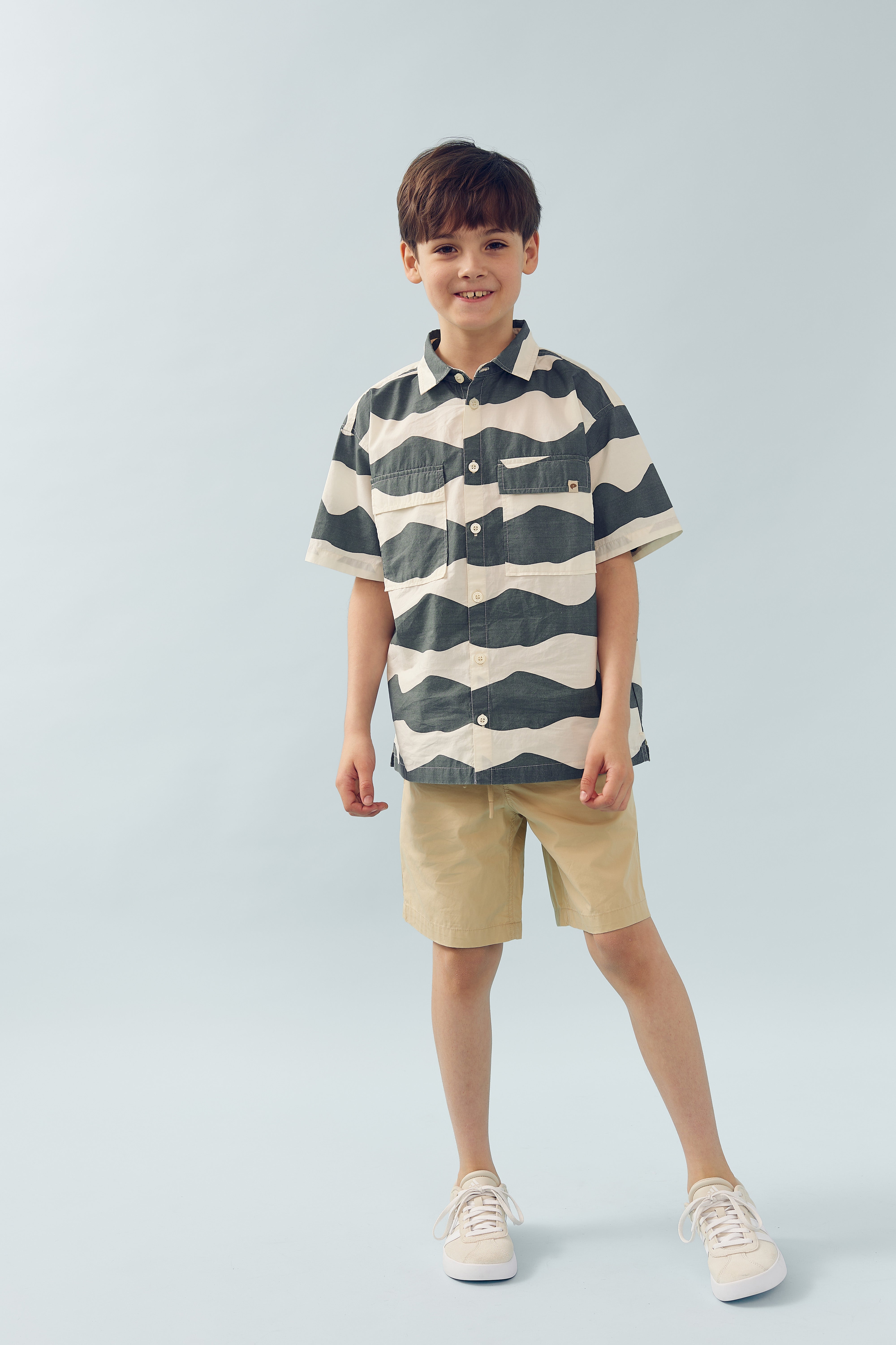 Poplin wave overhemd - Tween - Petrol | 100404 Kean