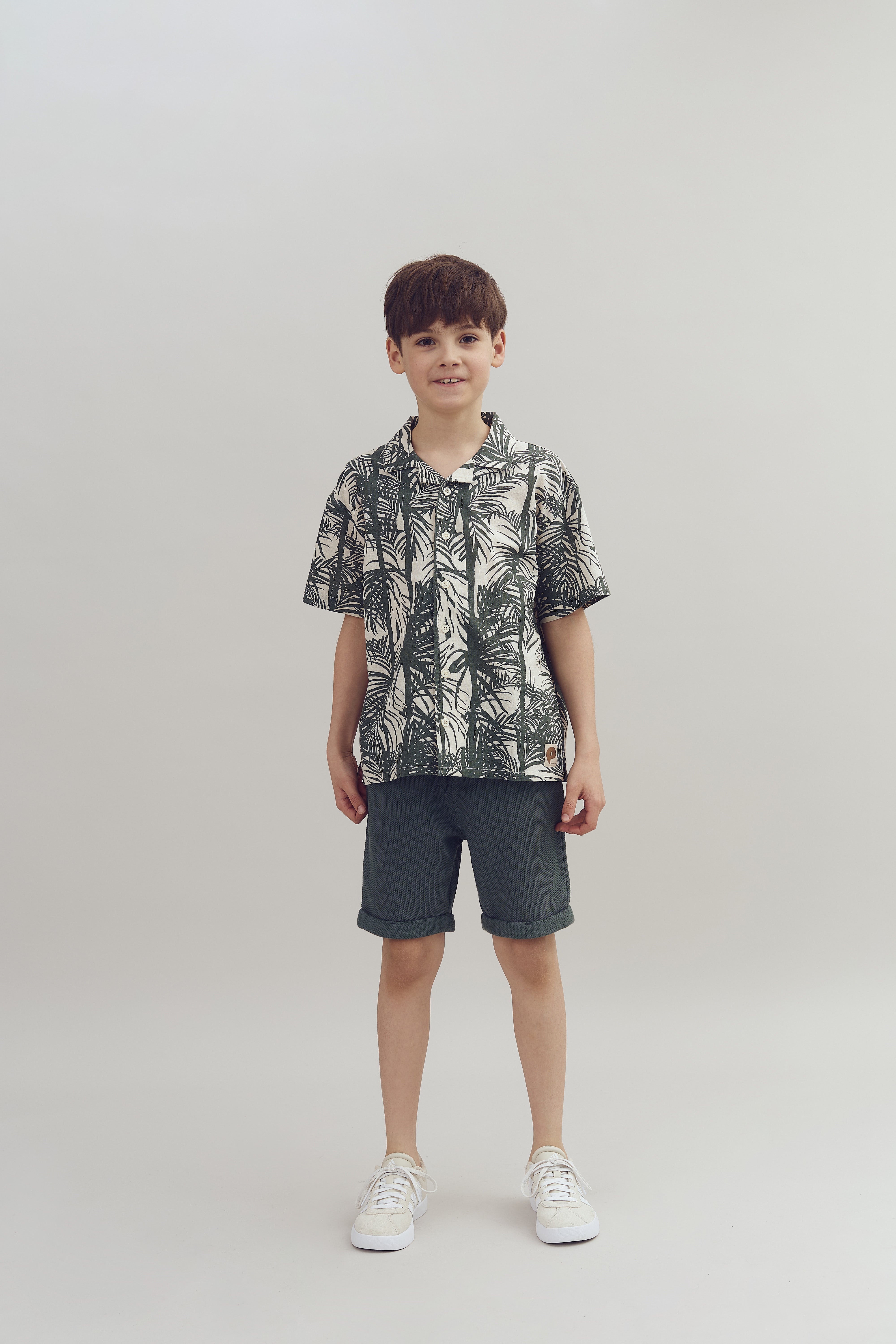 Linnen tropical overhemd - Tween - Petrol | 100400 Mateo