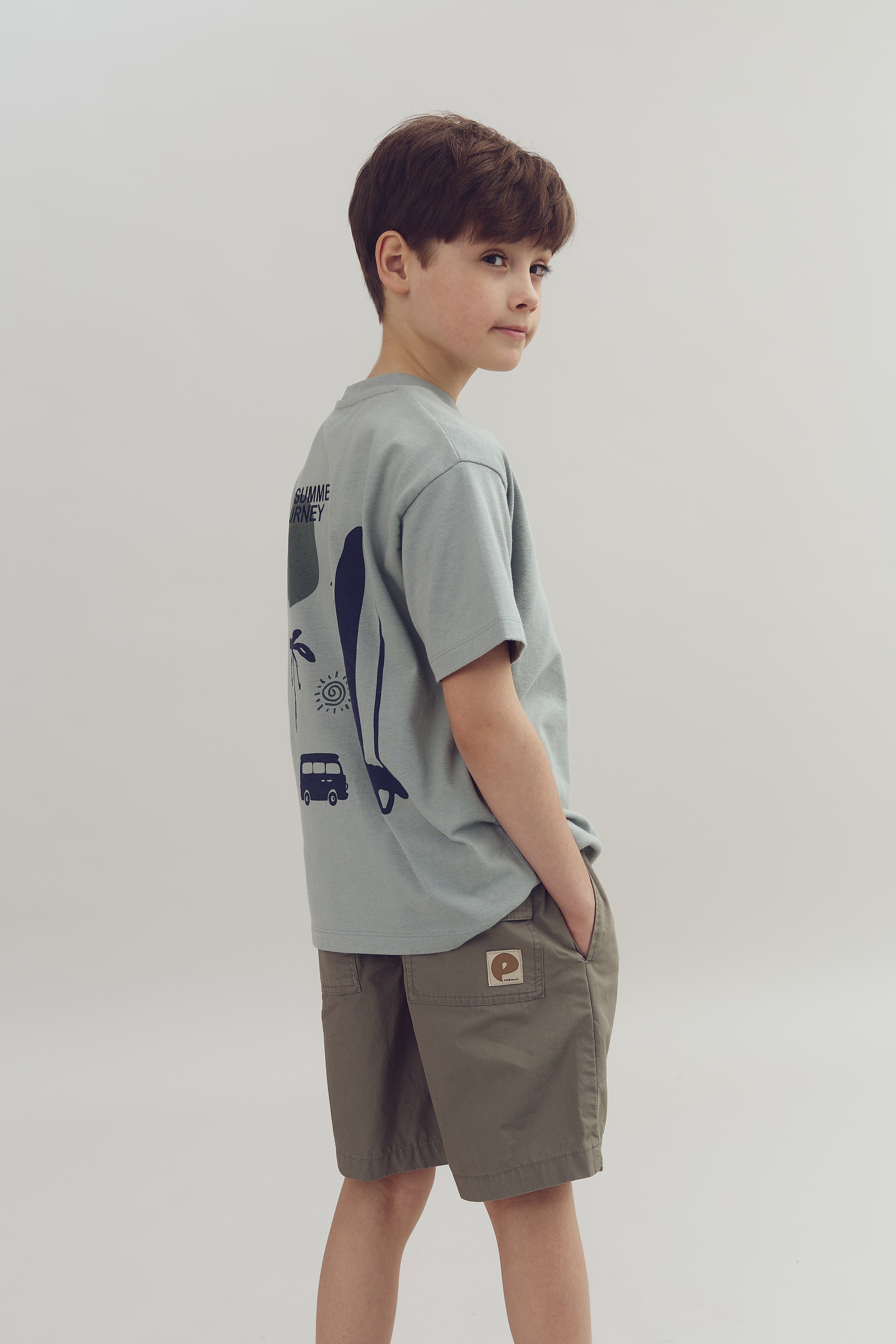 Poplin shorts Effen - Tween - Green Smoke | 100348 Sixten
