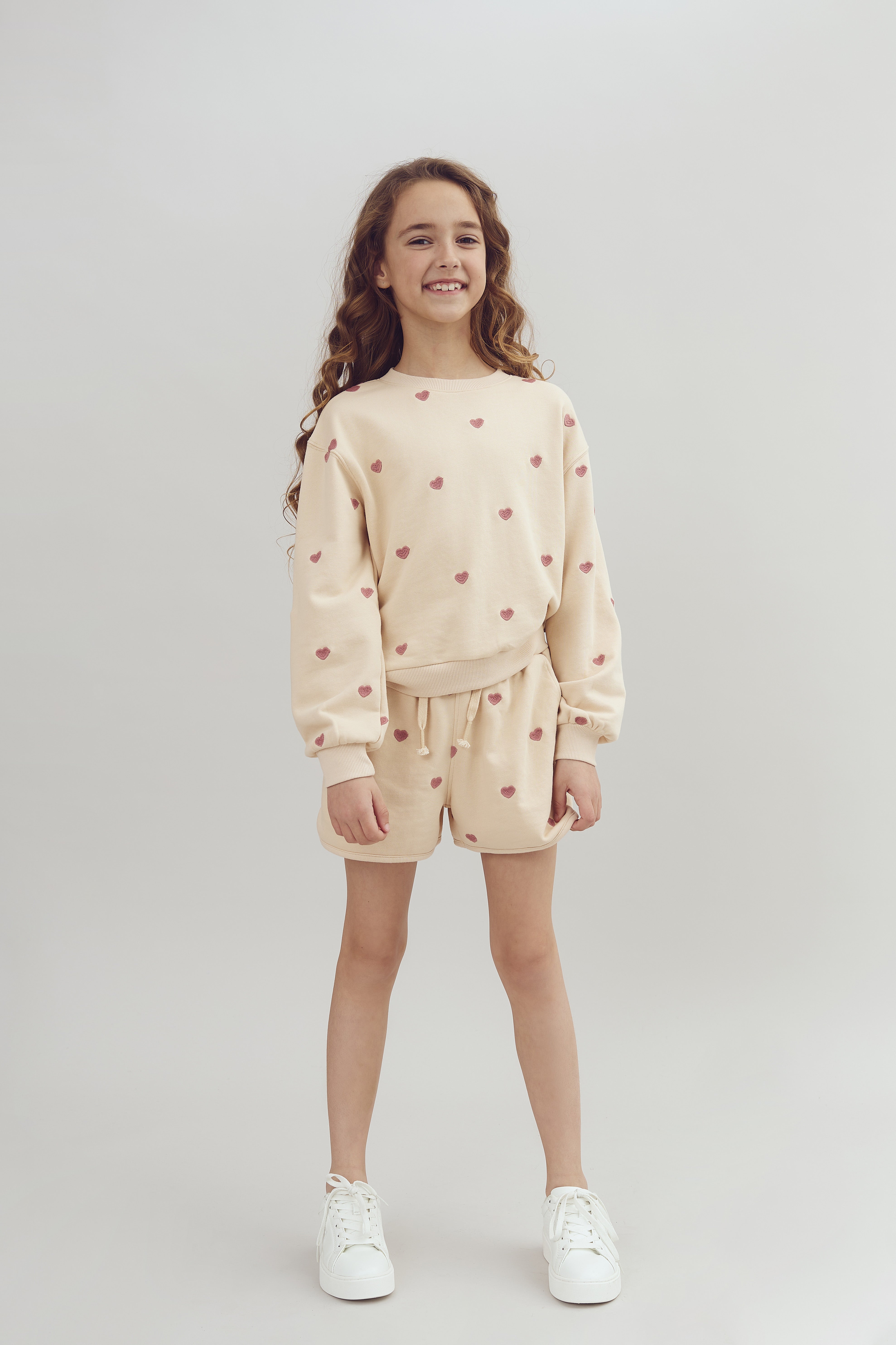 Sweatshorts met borduursel - Tween - Rose | 100198 Liva