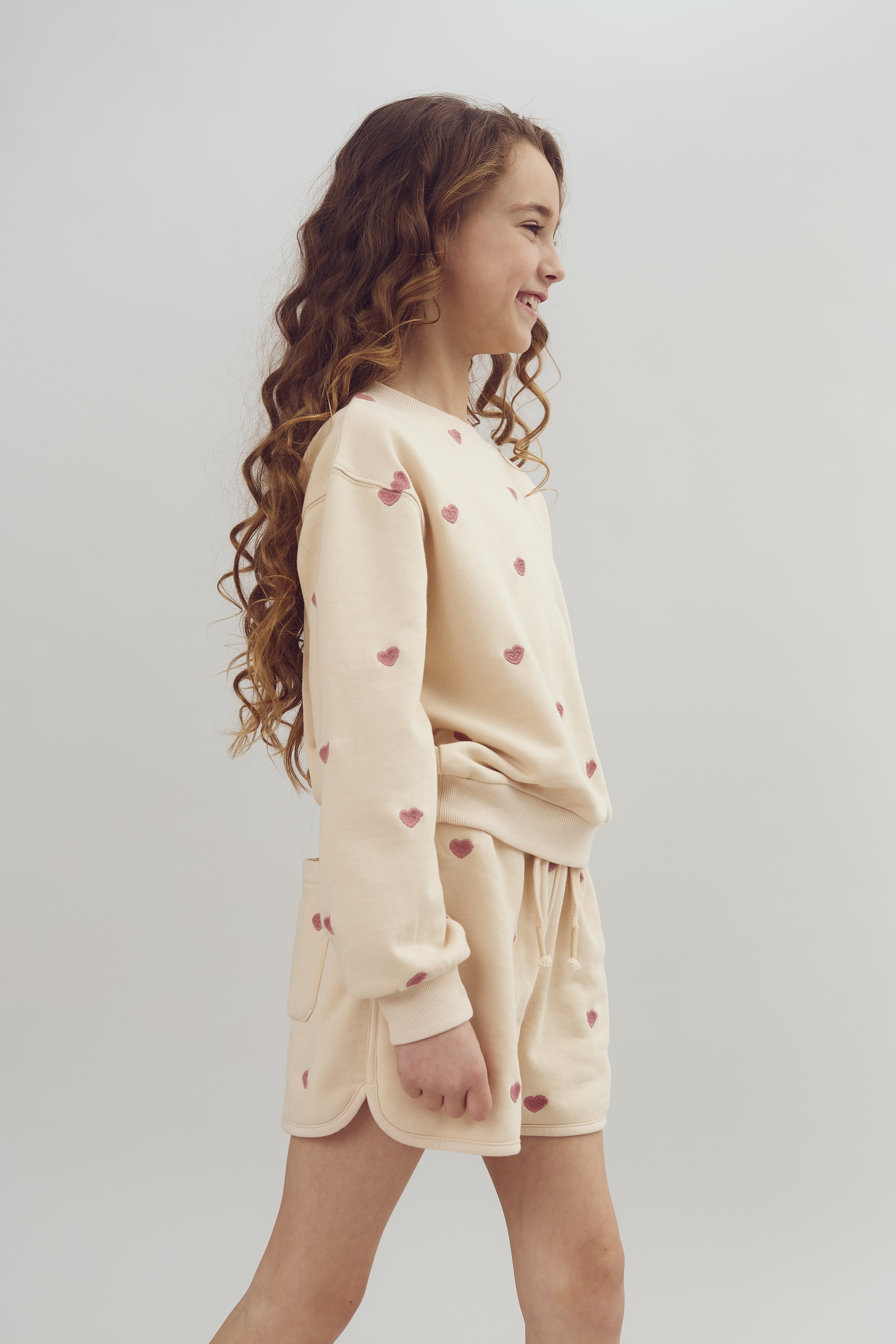 Sweatshorts met borduursel - Tween - Rose | 100198 Liva