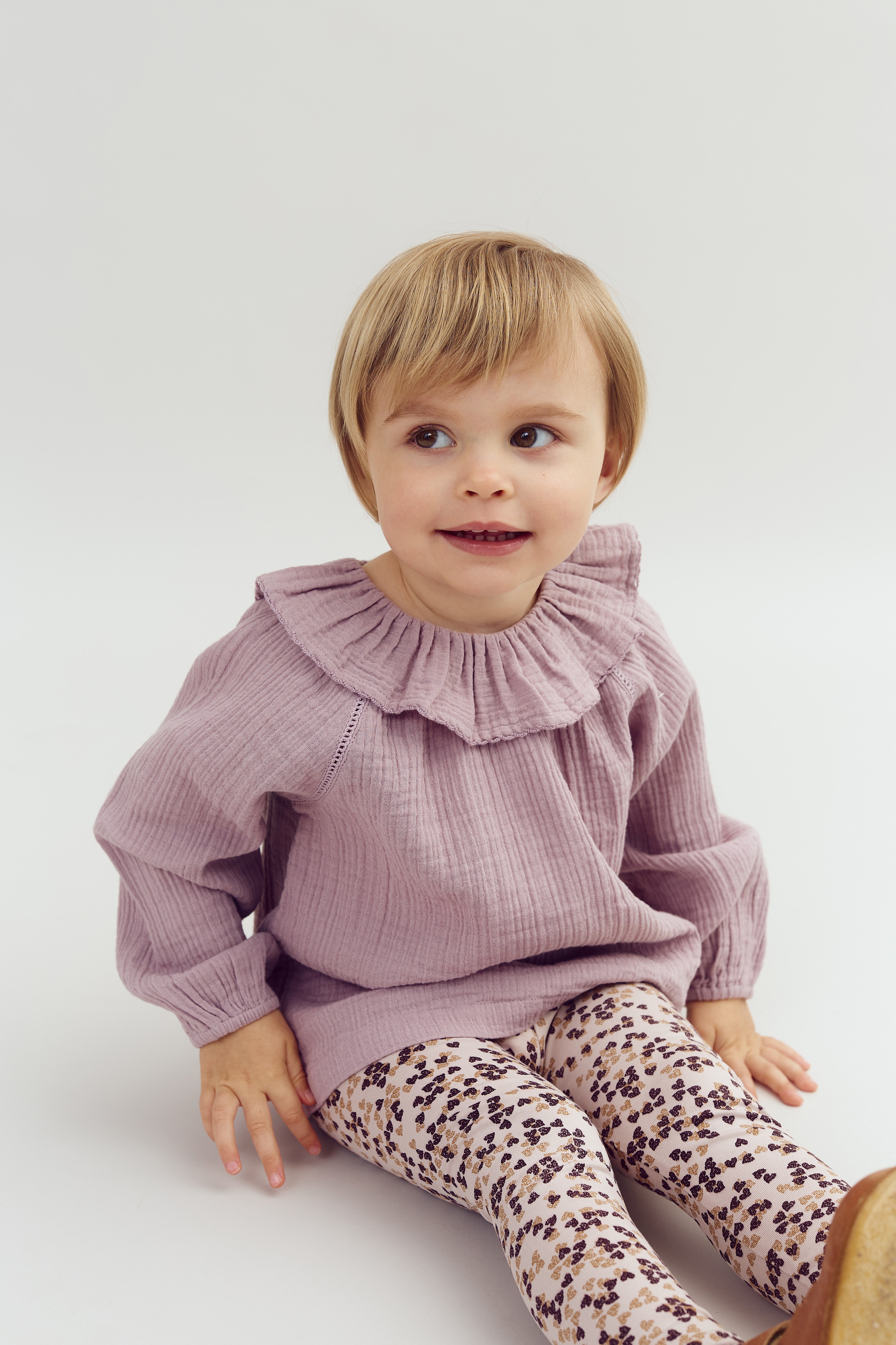 Musselin blouse met kraag - Purple | 100238 Ella