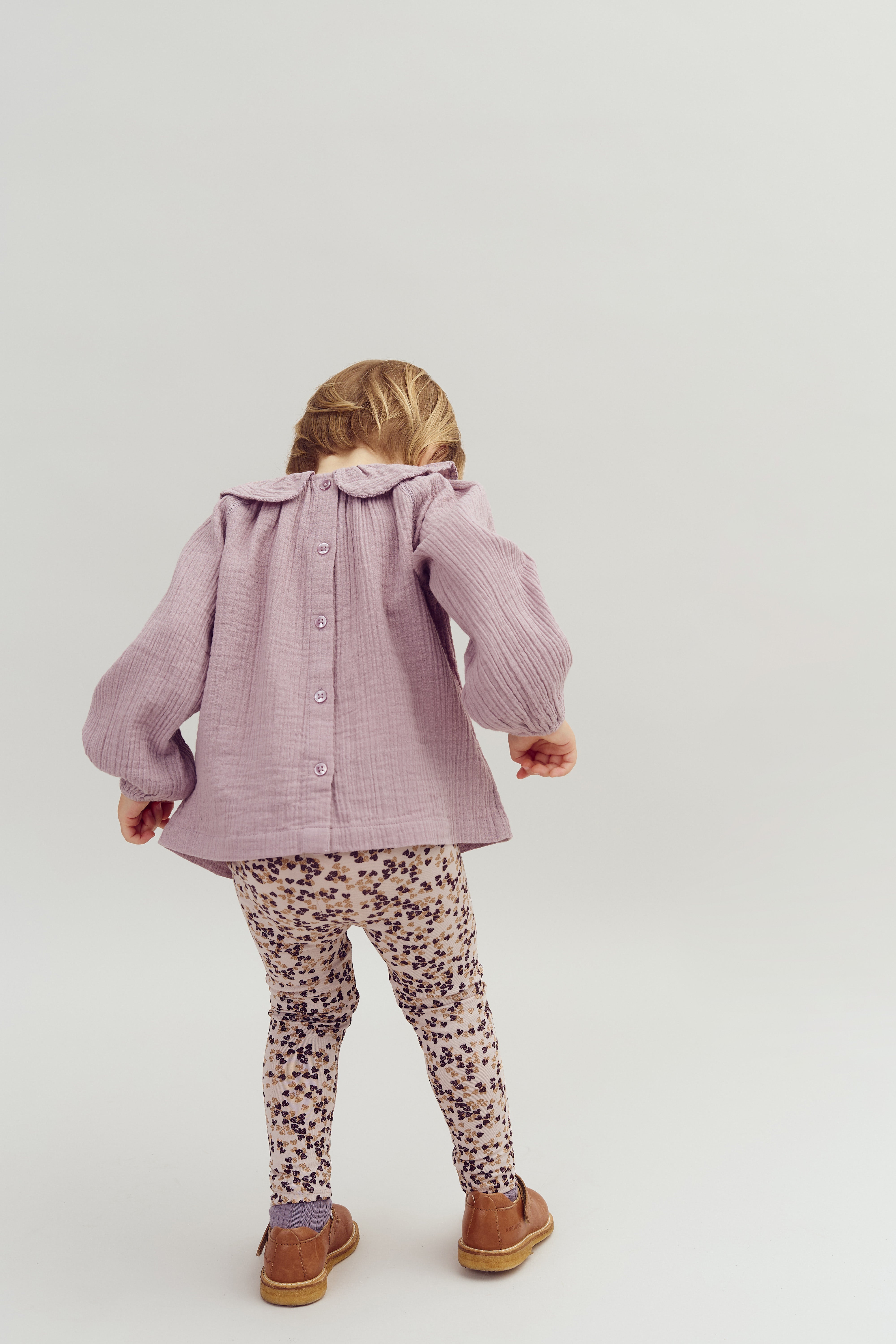 Musselin blouse met kraag - Purple | 100238 Ella
