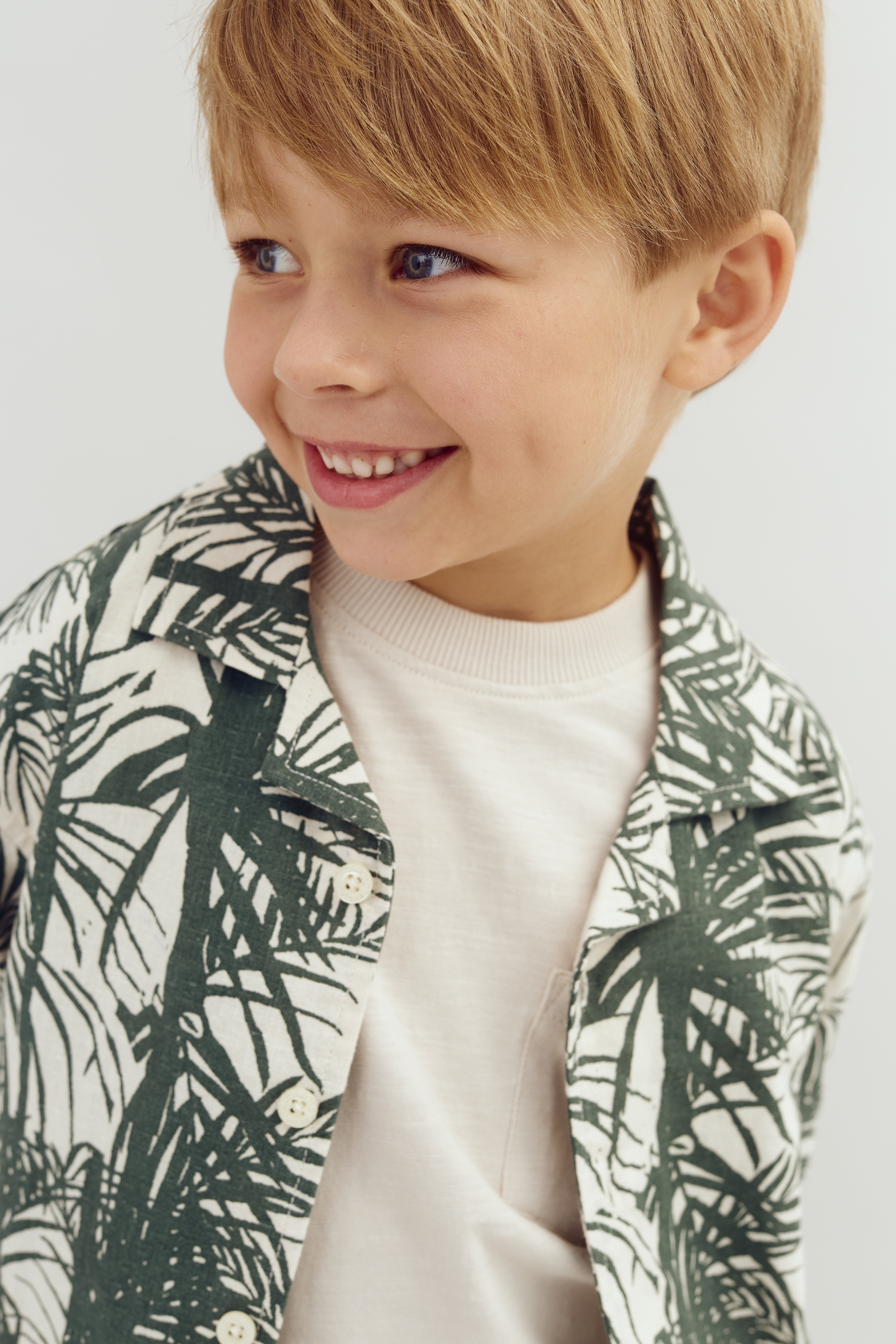 Linnen tropical shirt - Petrol | 100111 Mateo