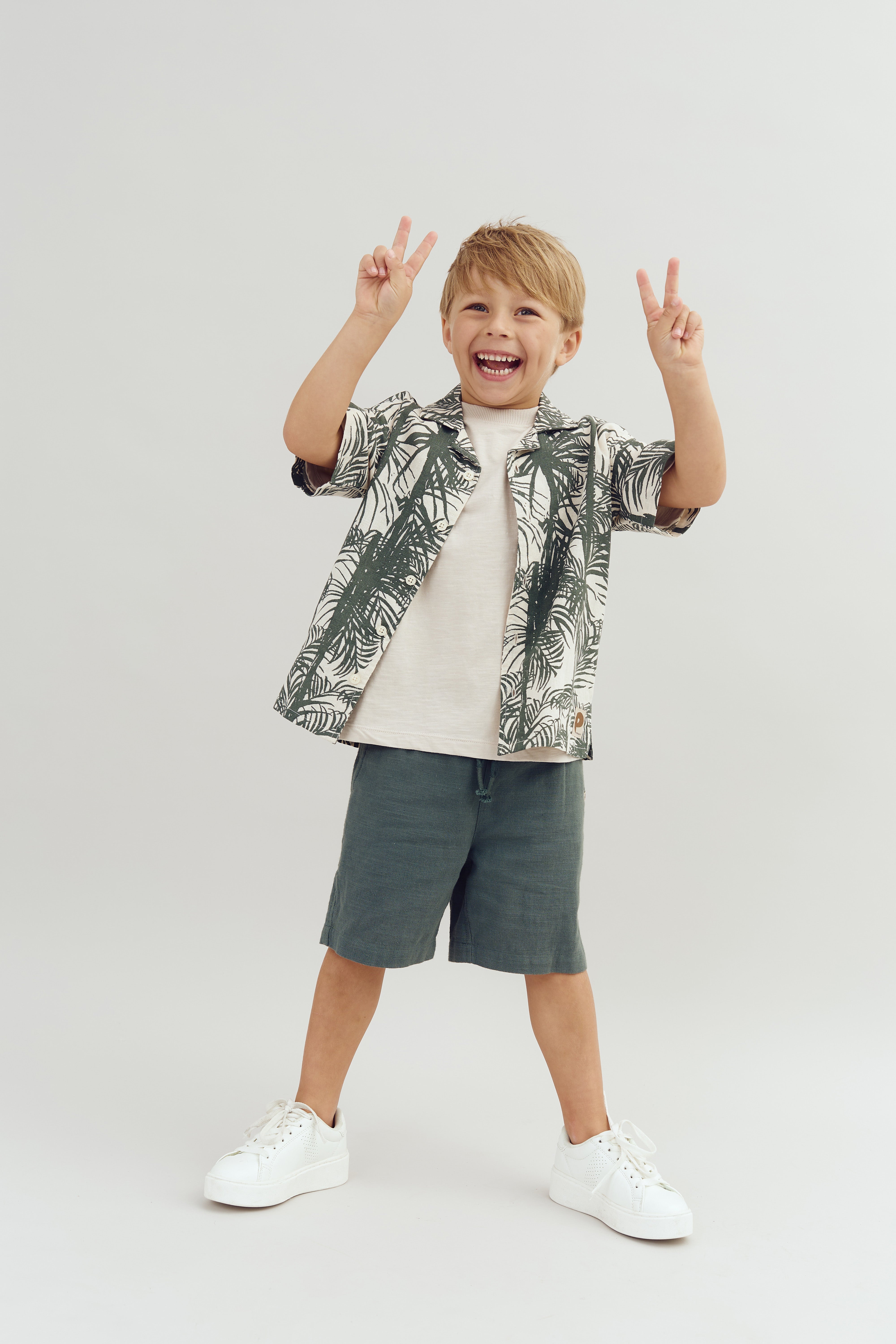 Linnen tropical shirt - Petrol | 100111 Mateo