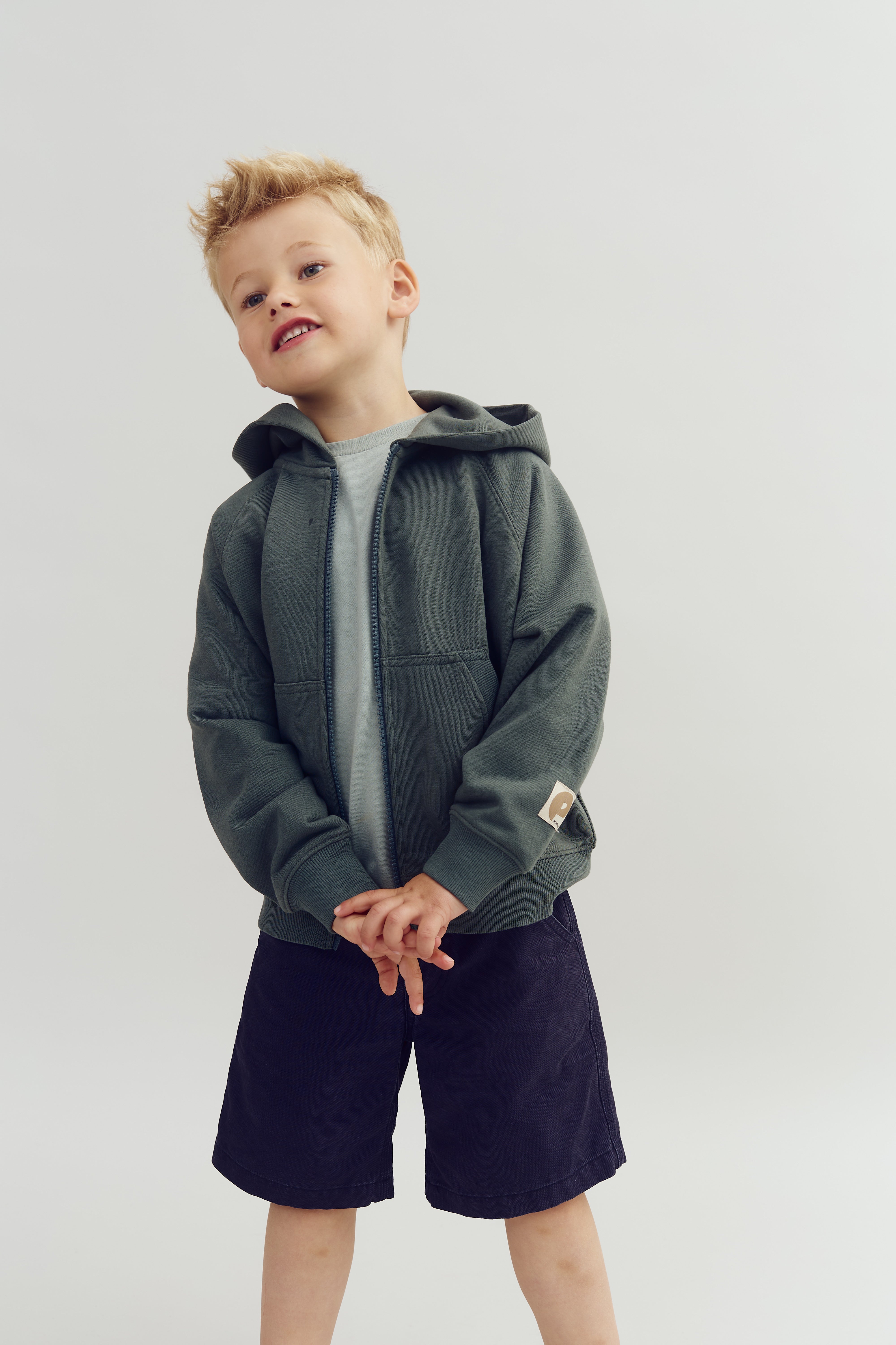 Klassieke hoodie met rits - Petrol | 100218 Felix