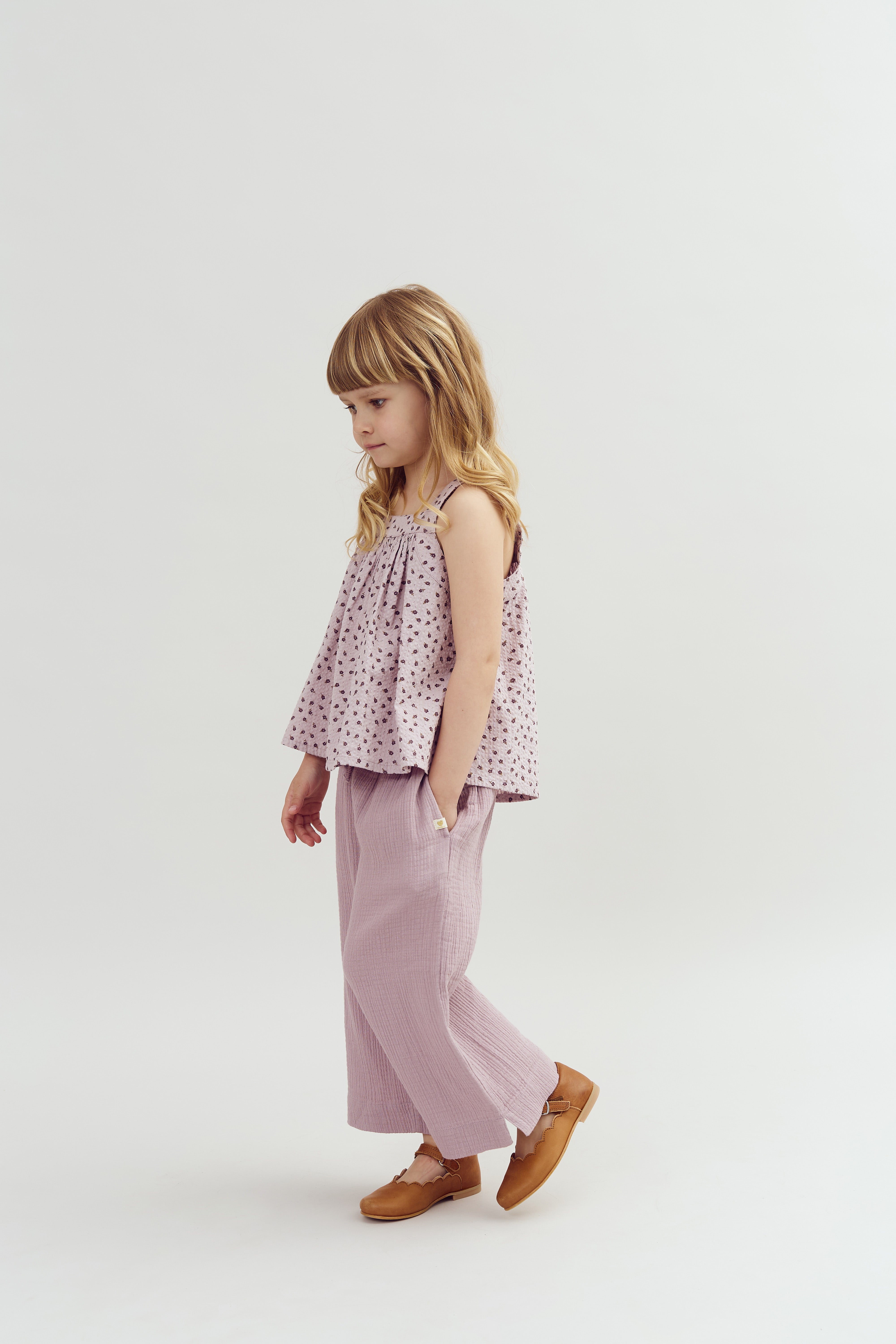 Musselin cropped broek - Purple | 100242 Ella