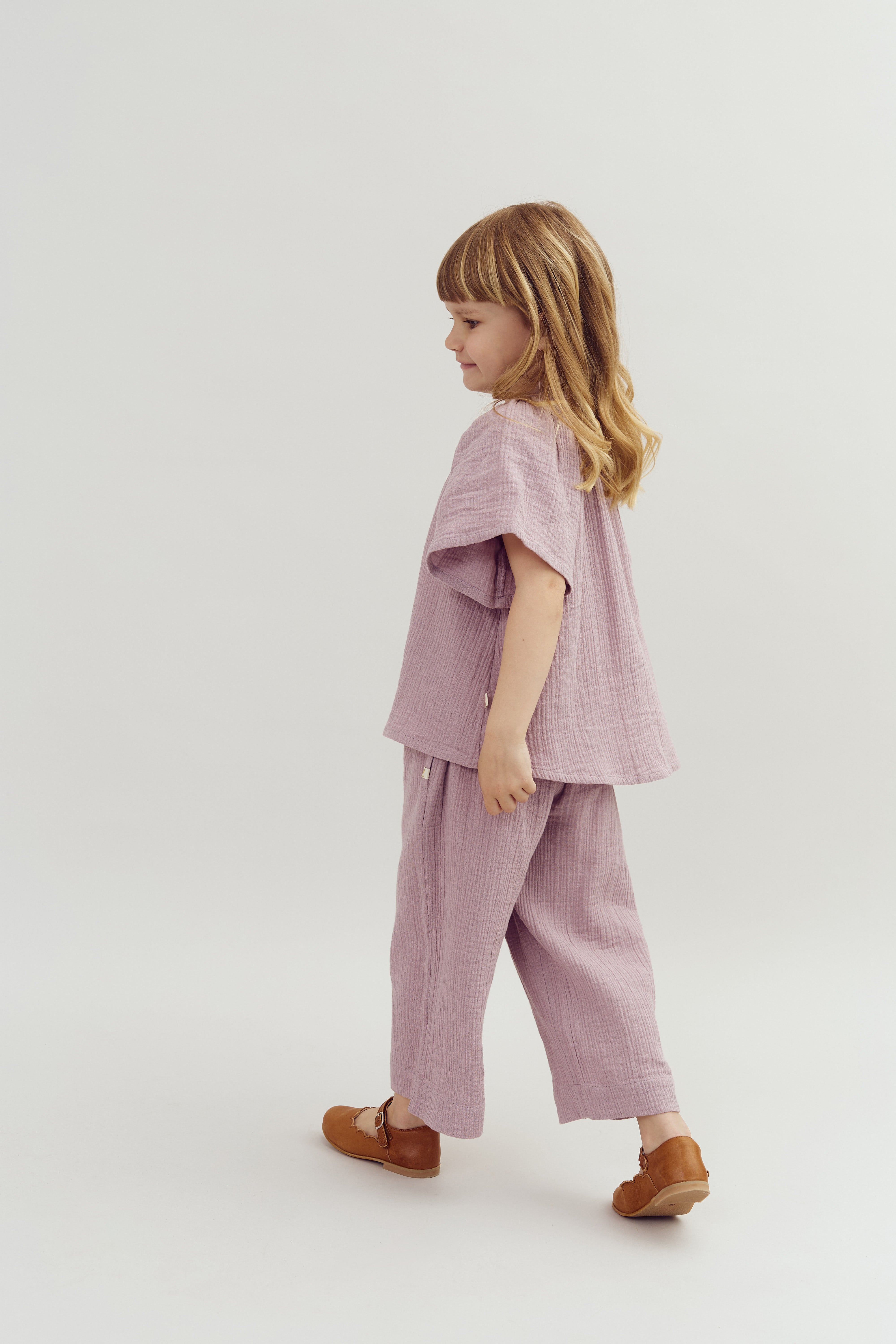 Musselin blouse met knoopsluiting - Purple | 100240 Ella