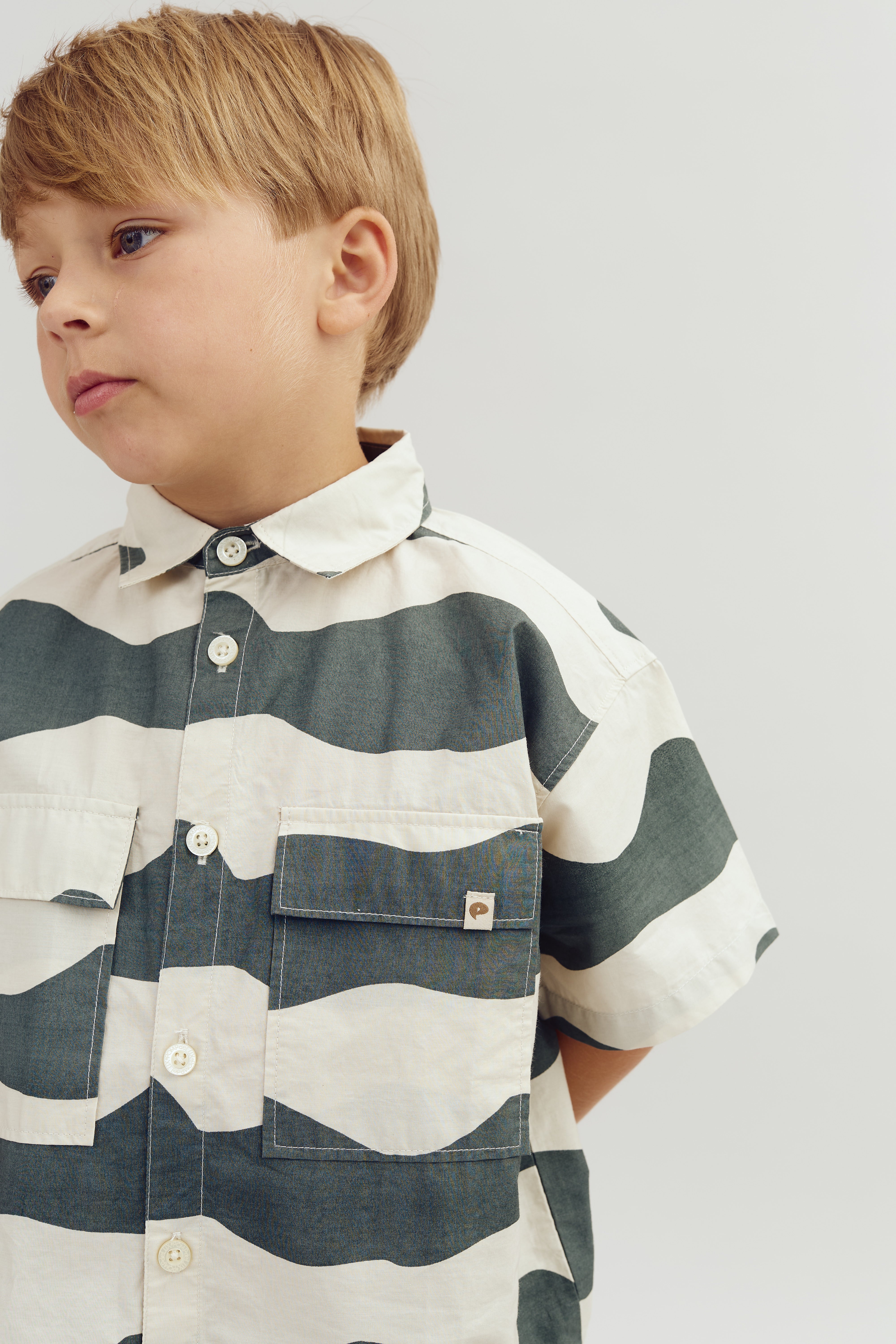 Poplin wave shirt - Petrol | 100143 Kean