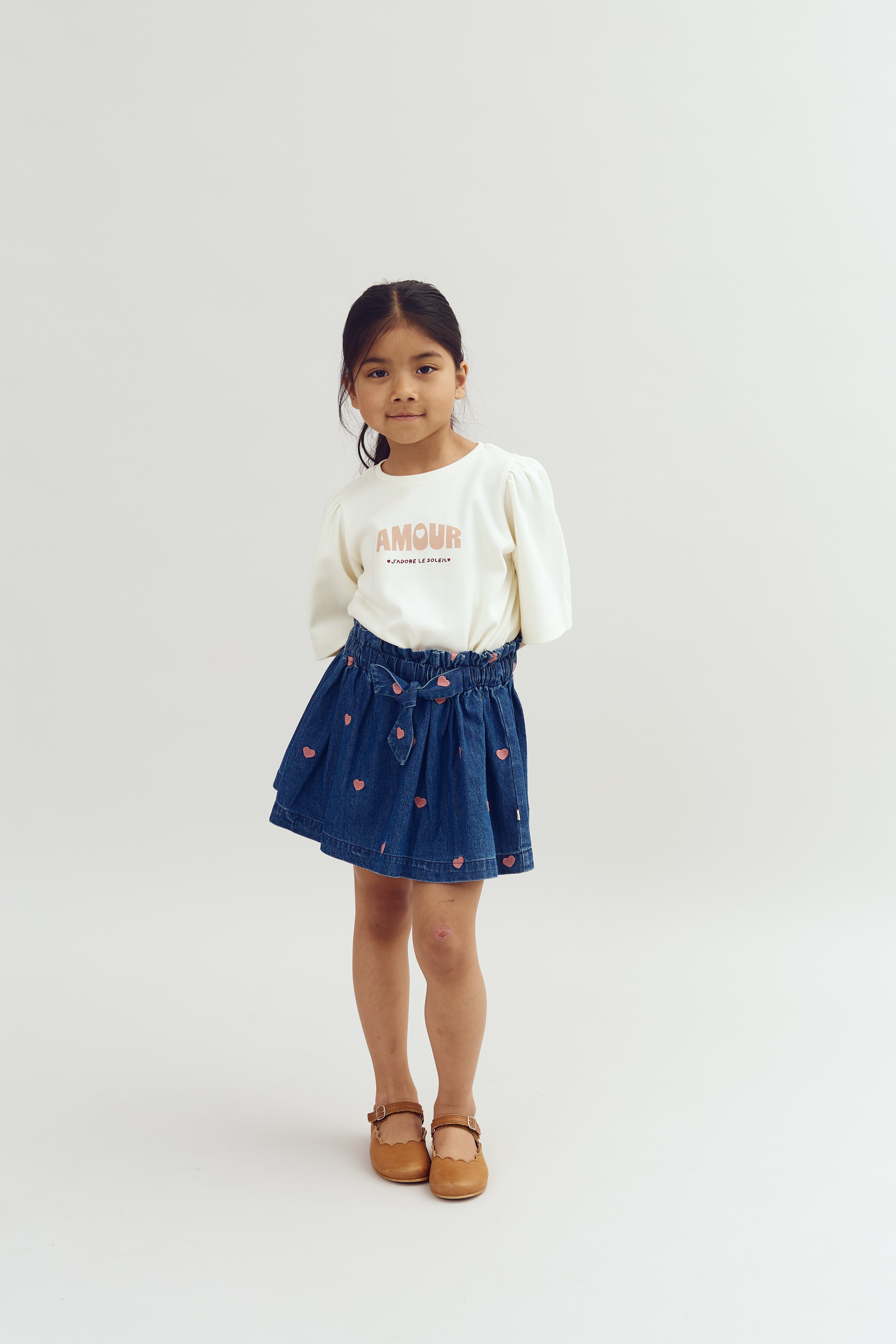T-shirt met pofmouwen en print - Off White | 100259 Rosa