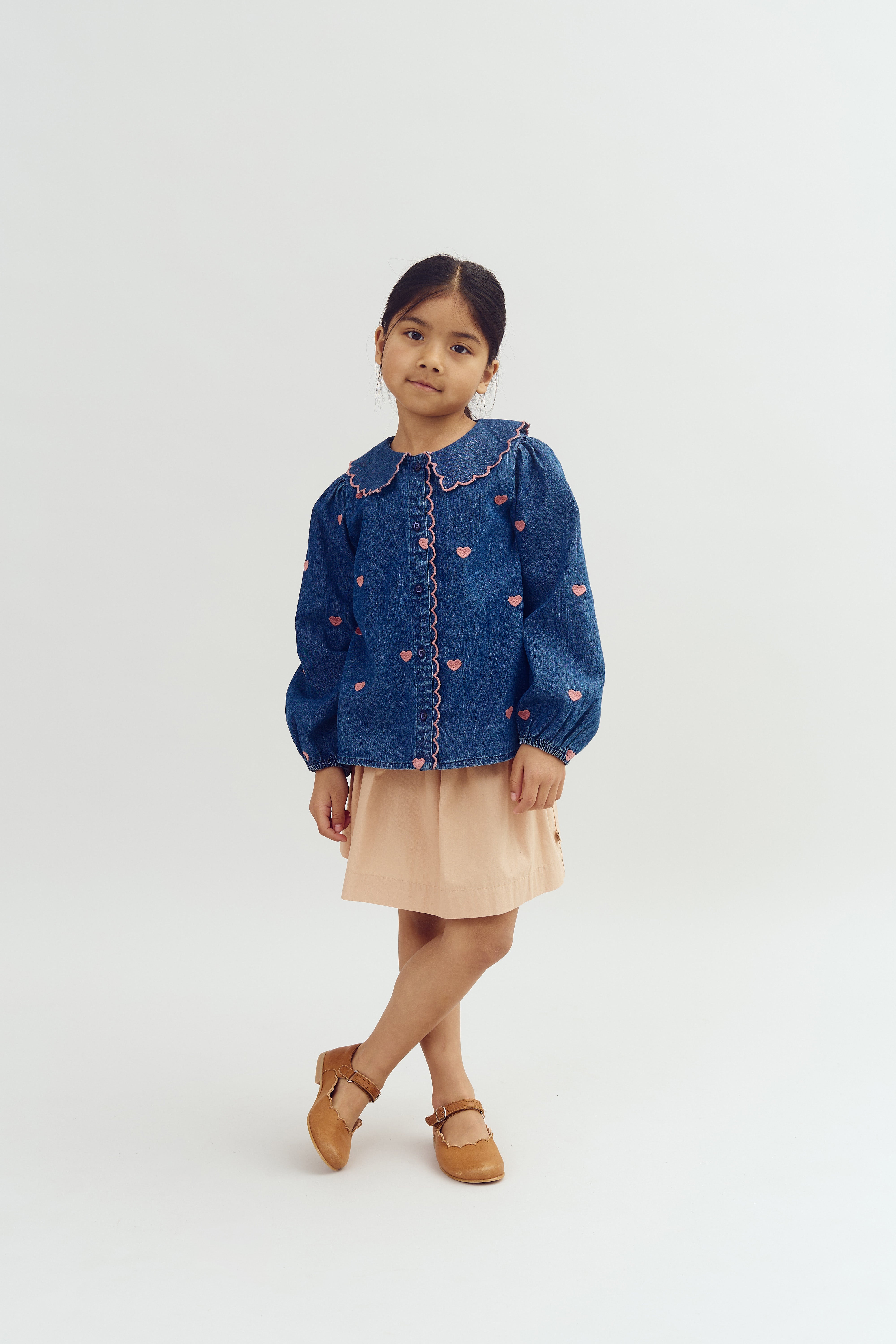 Poplin rok tot over de knie - Rose | 100227 Laura