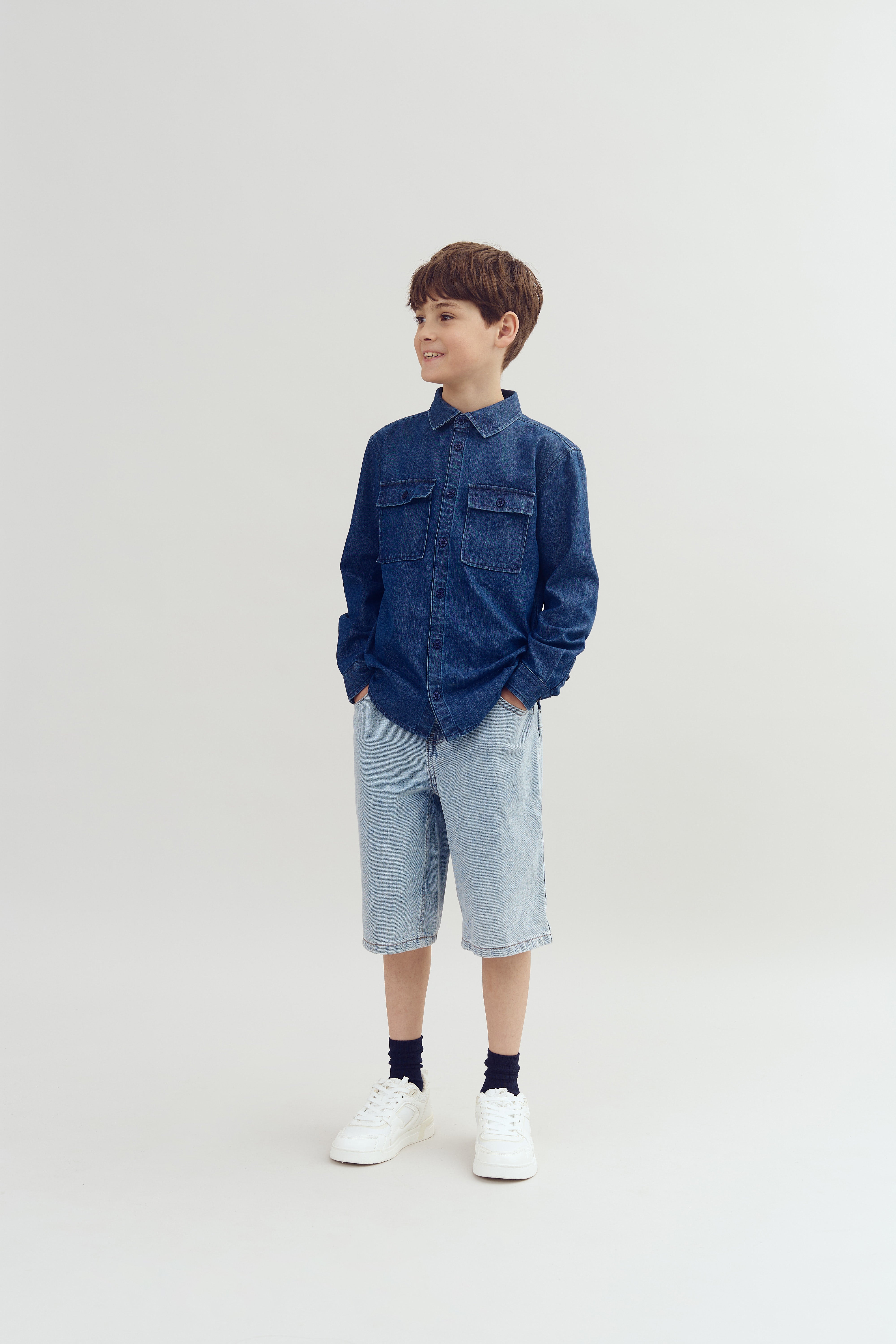 Lange denim shorts - Tween - Light Blue Denim | 100357 Storm