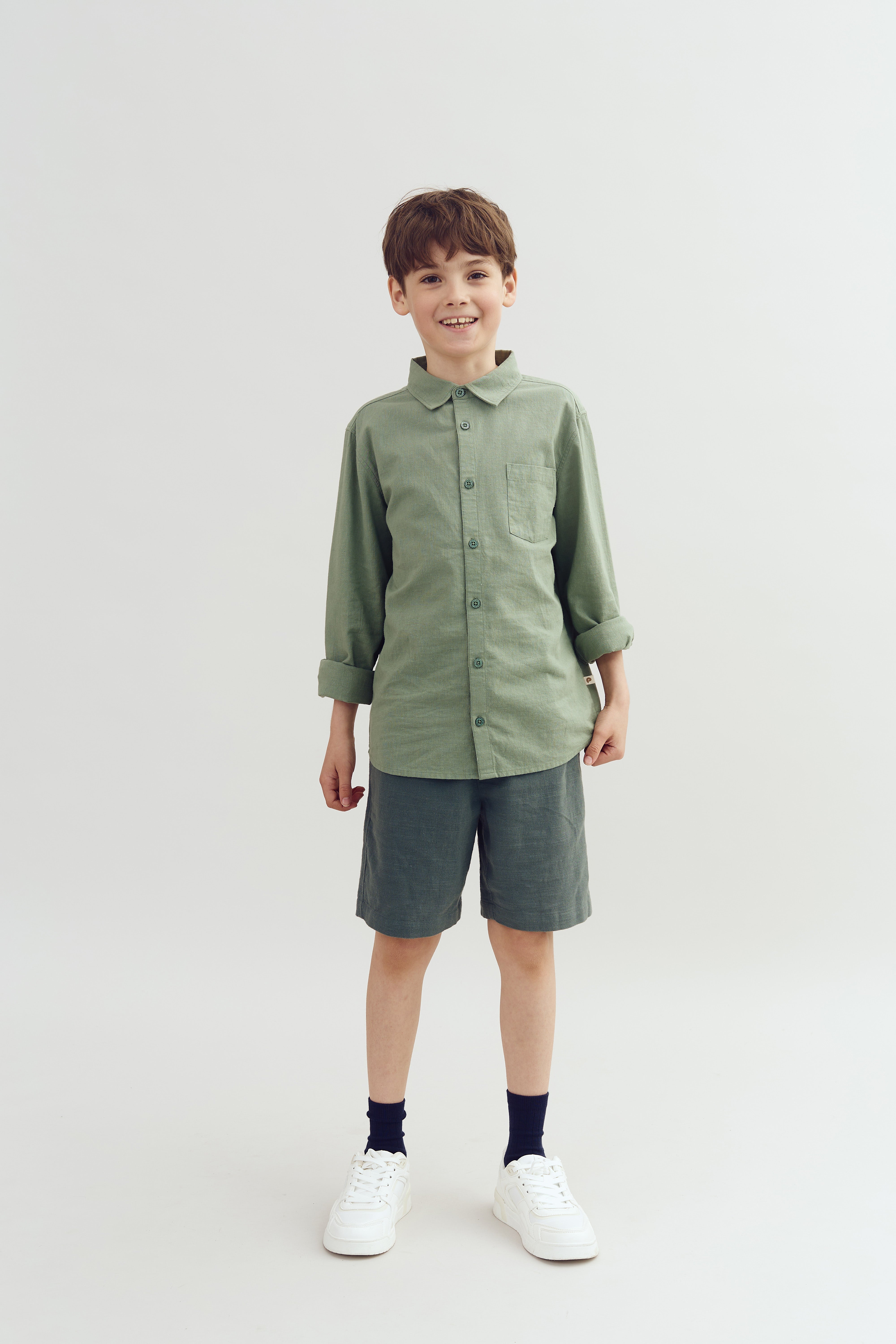 Baggy linnen shorts - Tween - Petrol | 100412 Noah