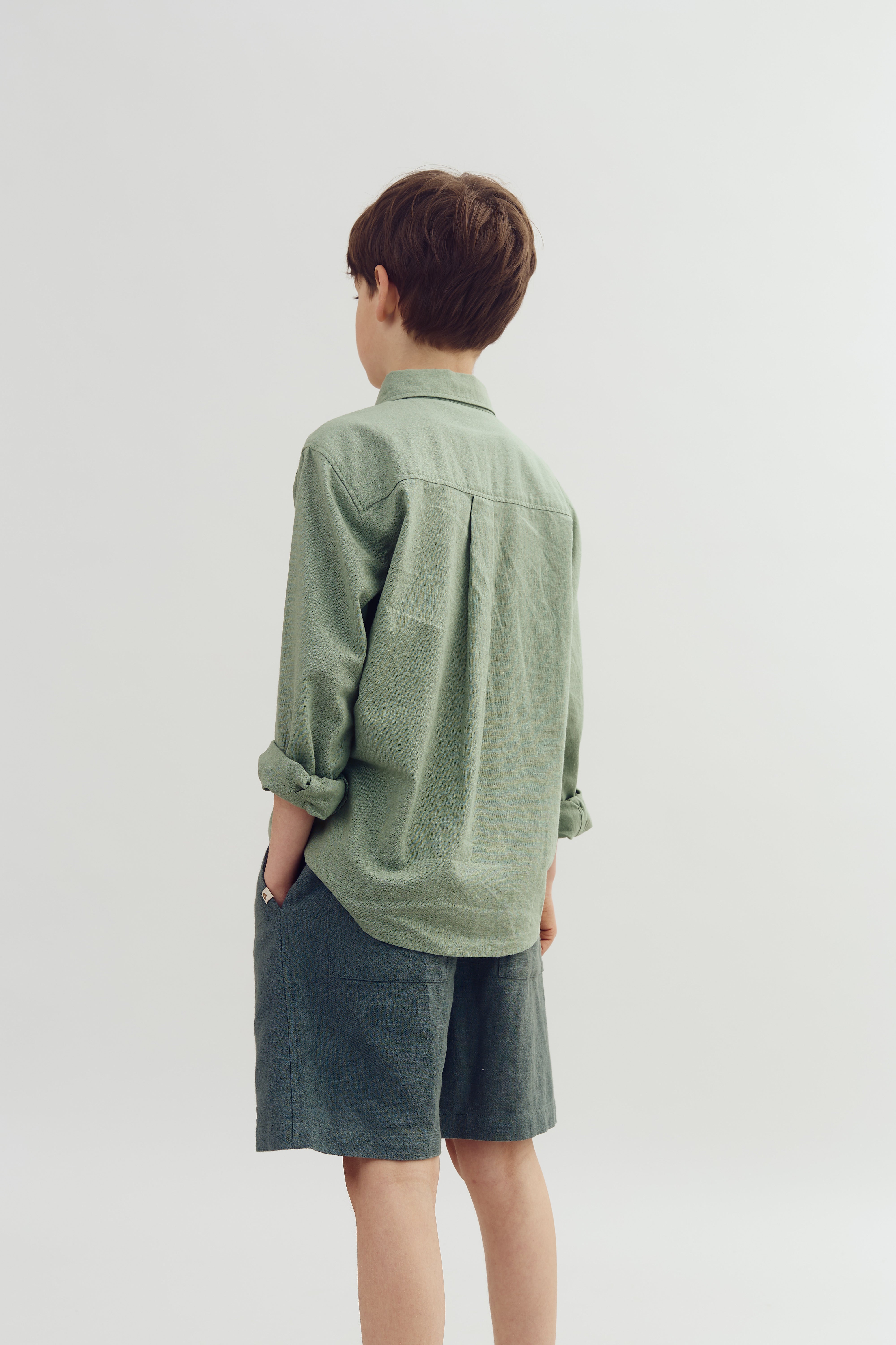 Linnen overhemd - Tween - Green | 100172 Pelle
