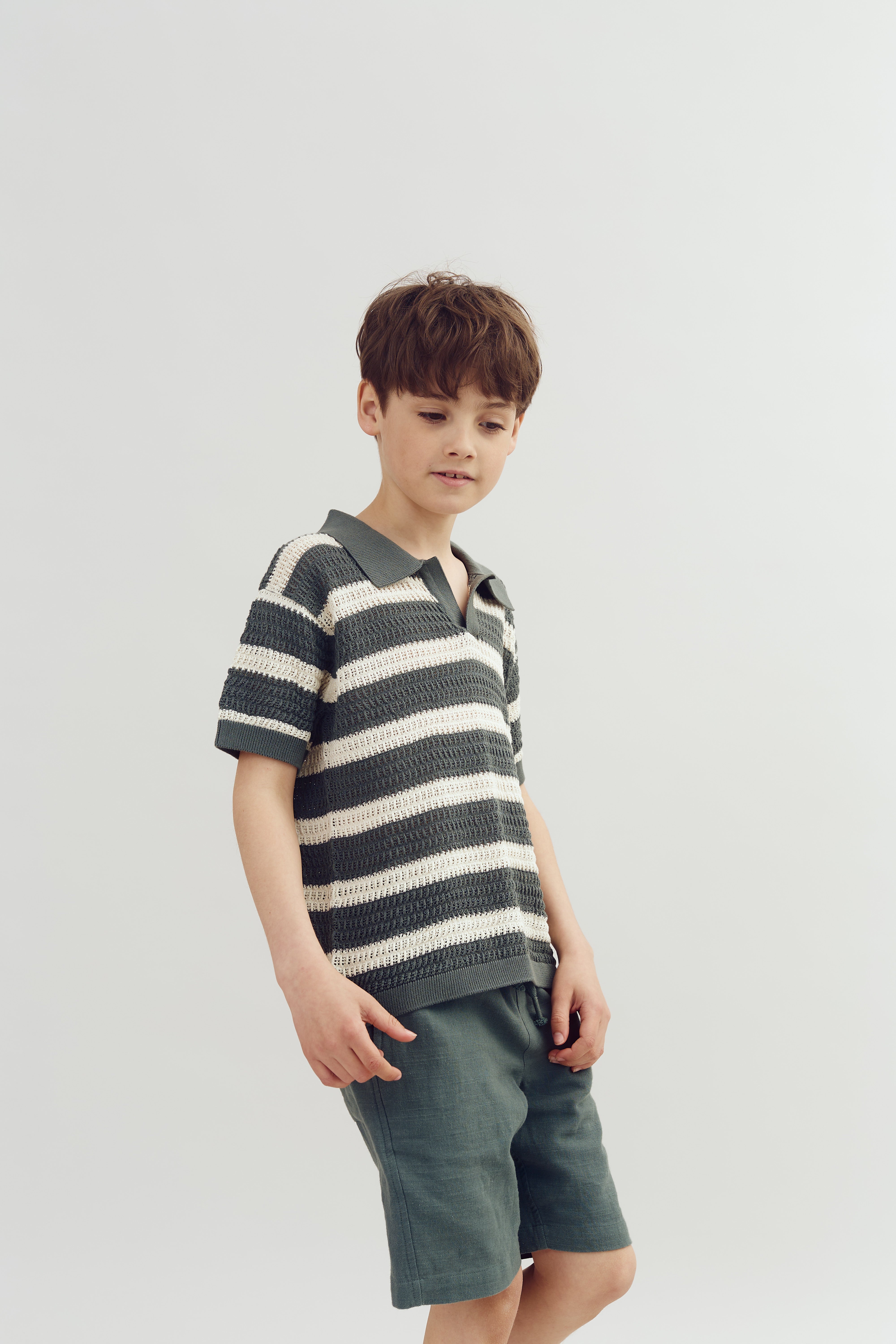 Baggy linnen shorts - Tween - Petrol | 100412 Noah