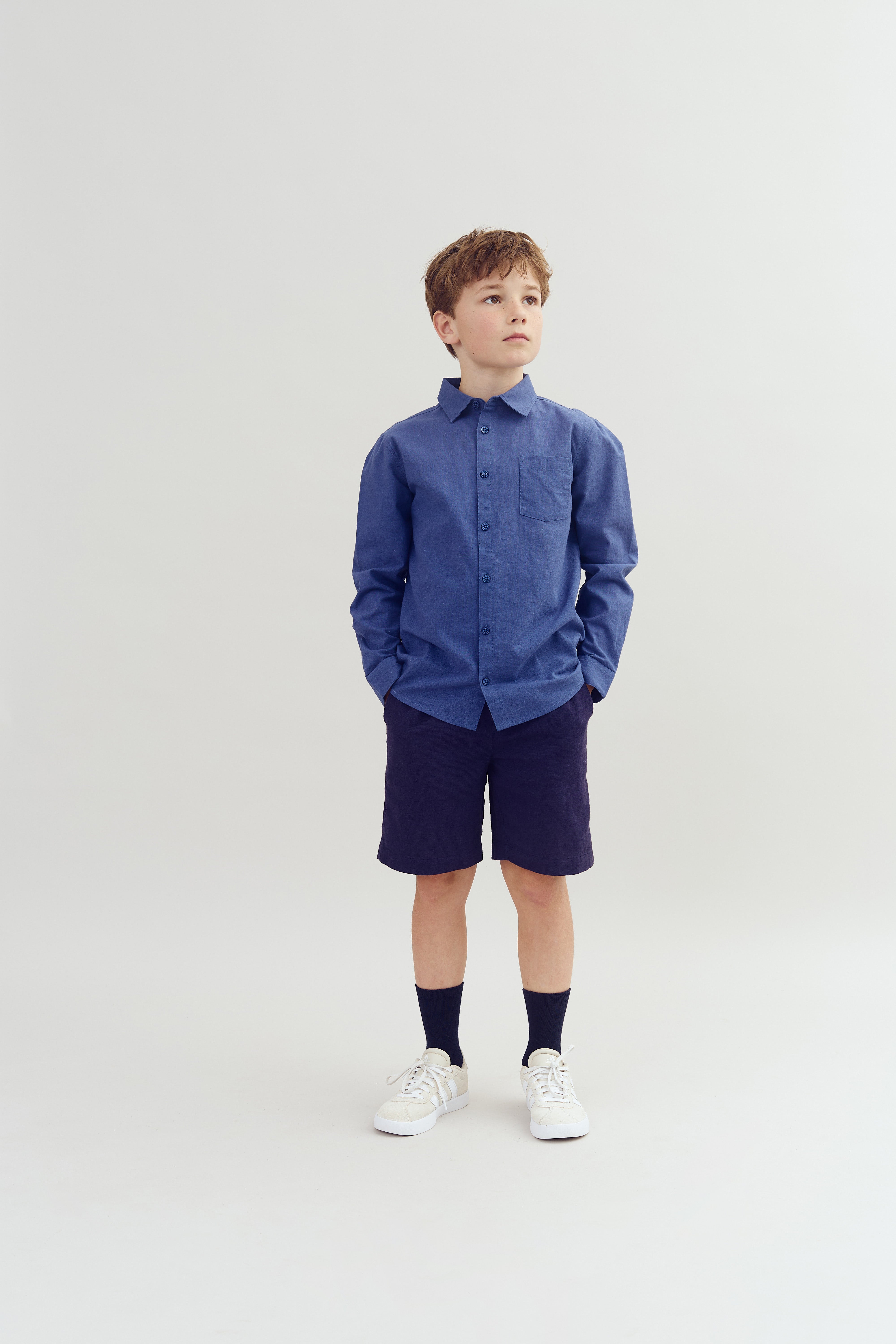 Linnen overhemd - Tween - Dusty Cobalt | 100171 Pelle
