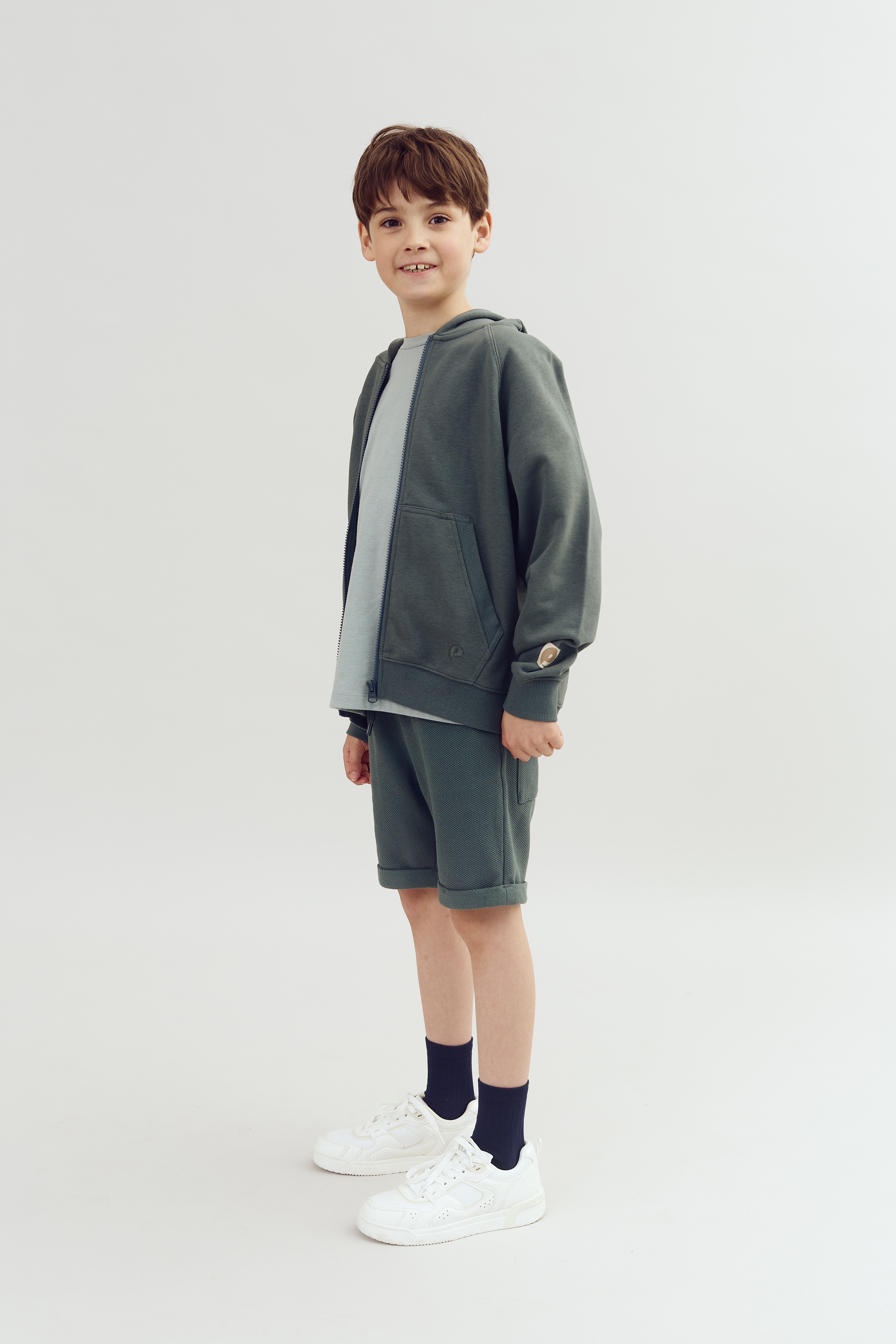 Klassieke hoodie met rits - Tween - Petrol | 100376 Felix