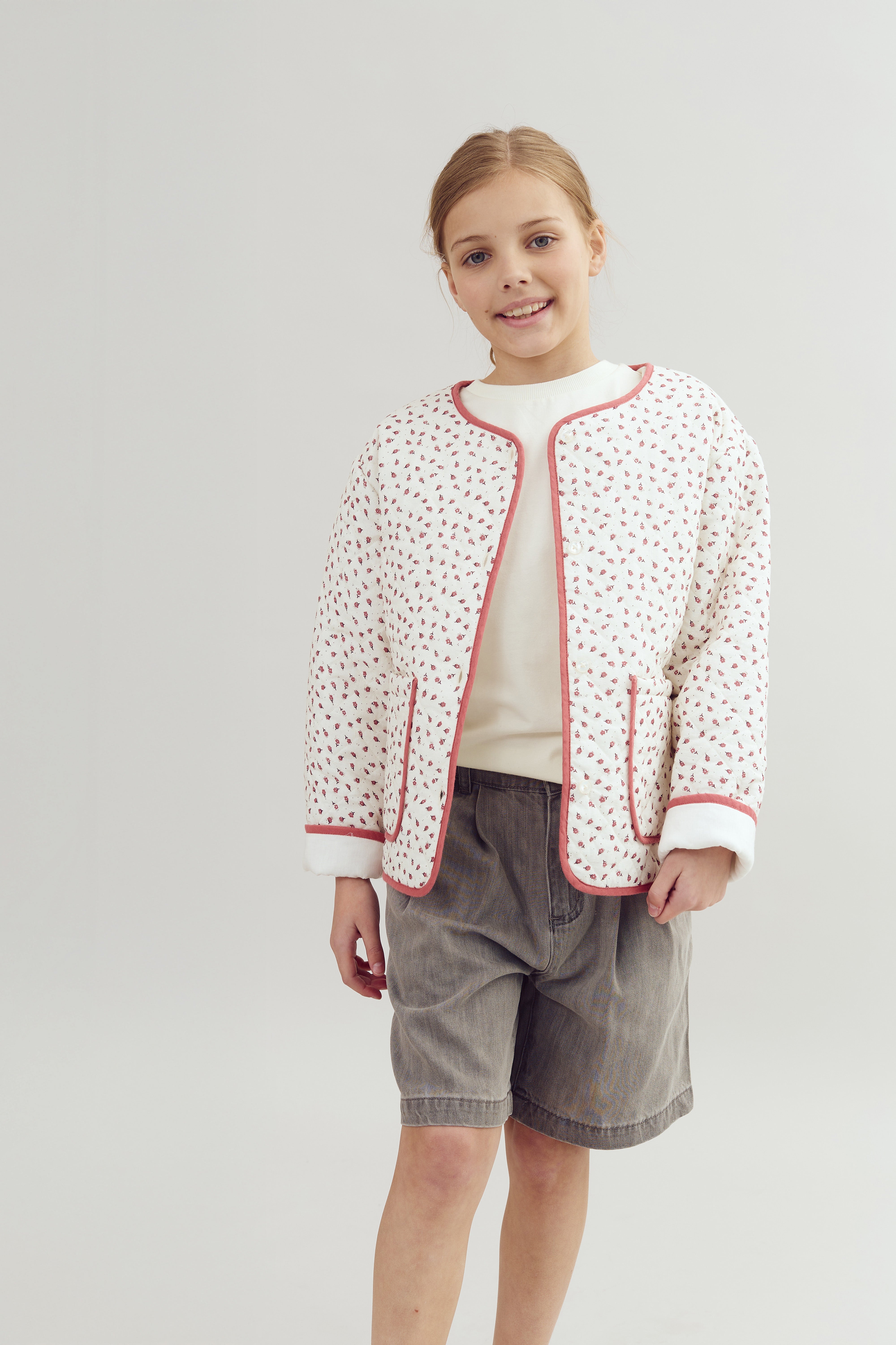 T-shirt met ruchesmouwen en picotsteek - Tween - Off White | 100383 Vilde