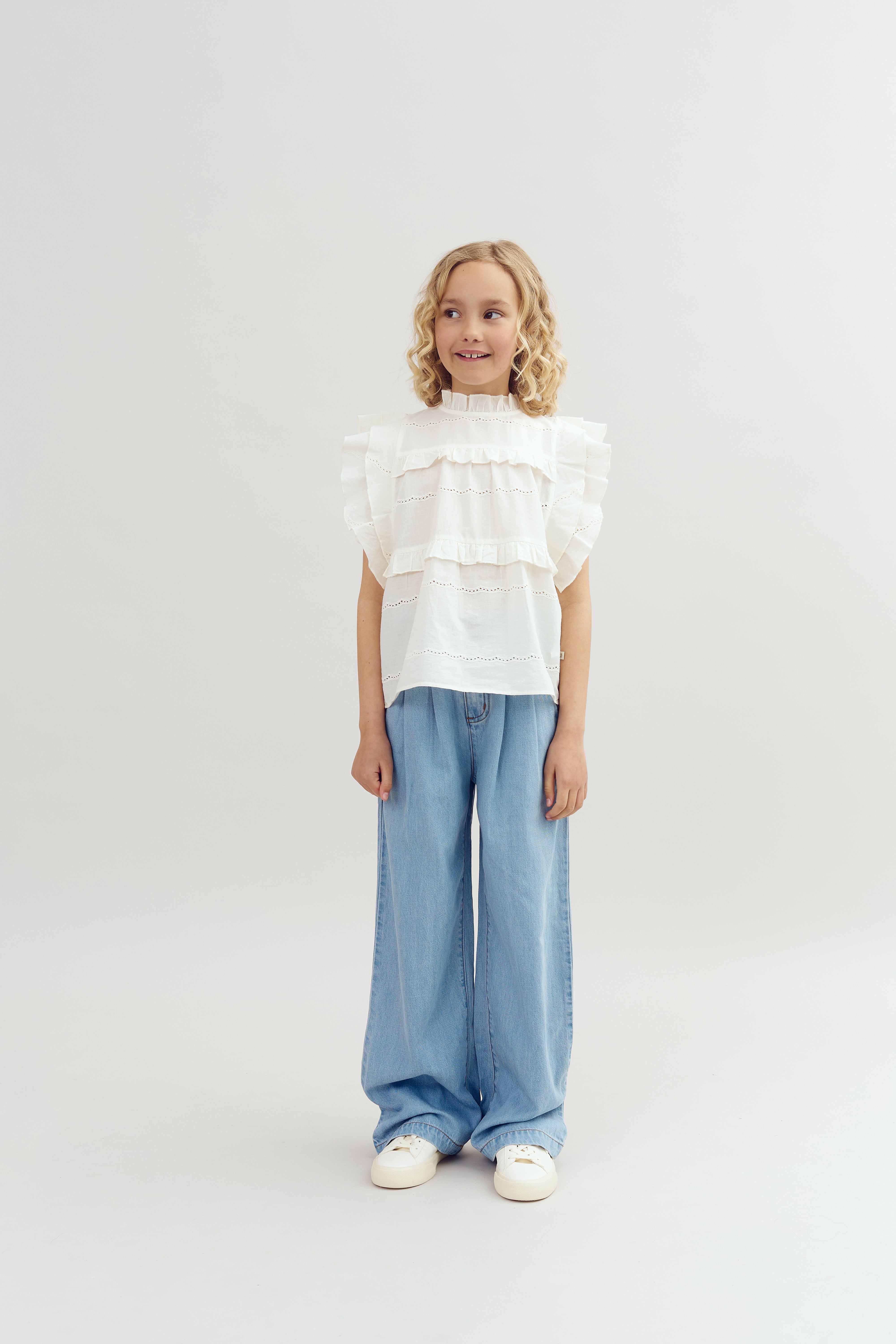 Denim broek met wijde pijpen - Tween - Blue Denim | 100103 Lea