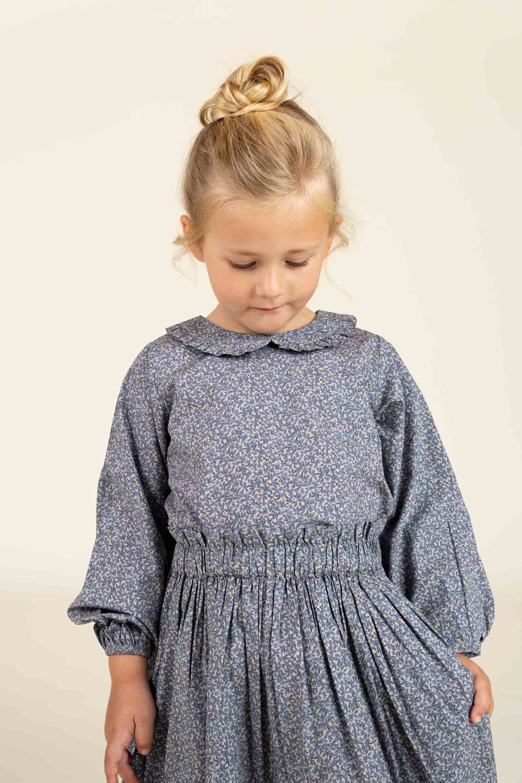 Bedrukte katoenen popeline rok - Kids - Blue | 100794 Allie