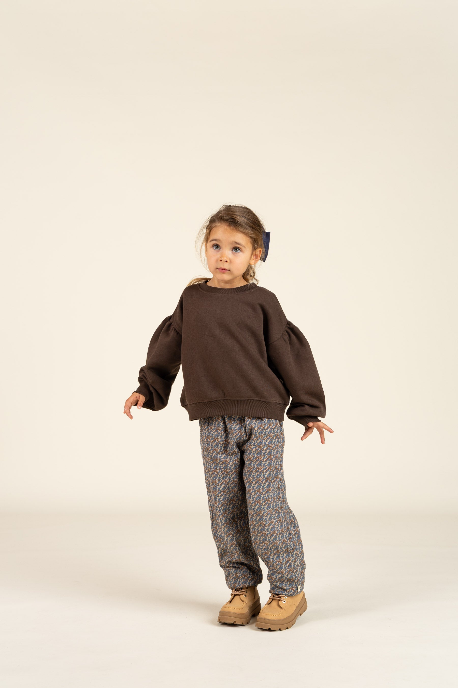 Gedrukte broek van dubbel gaas - Kids - Blue / Brown | 100733 Maggie