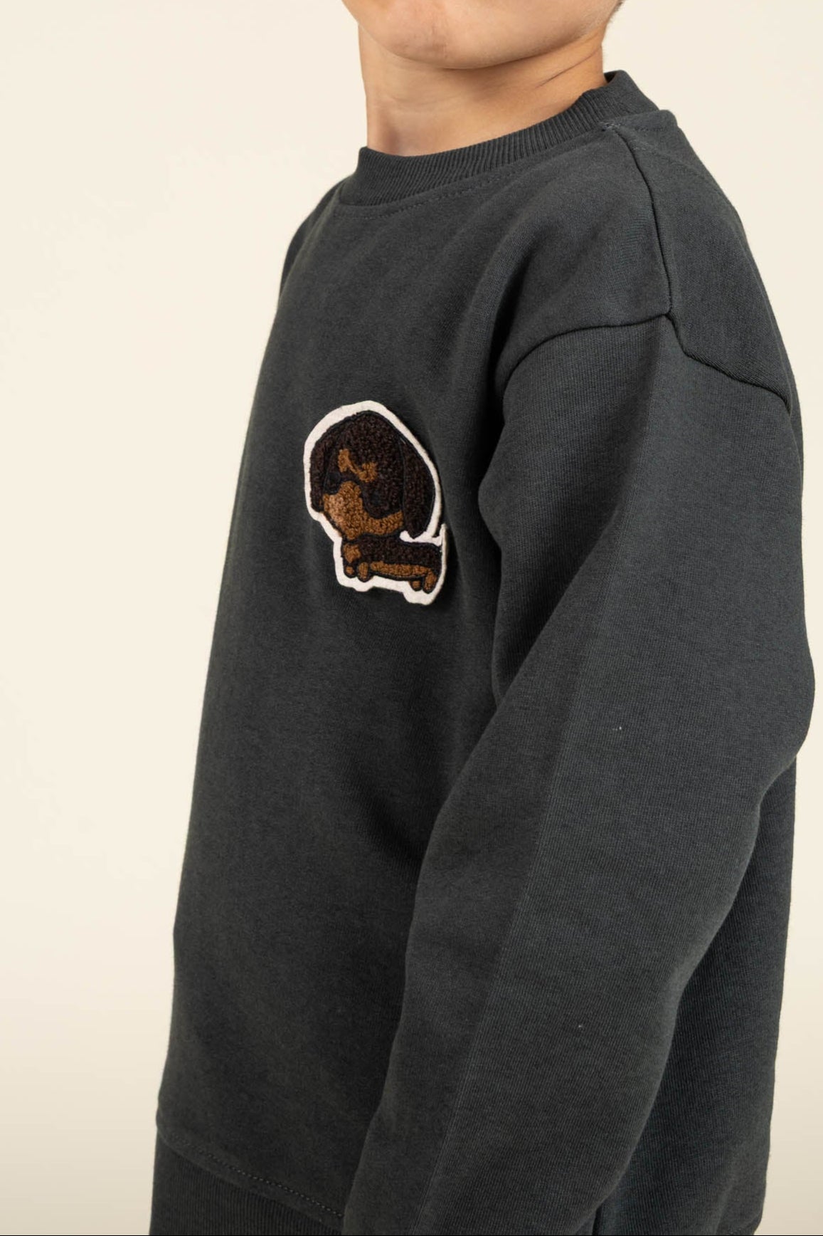 Sweatshirt met ronde hals - Kids - Forest Green Melange | 100892 Justin