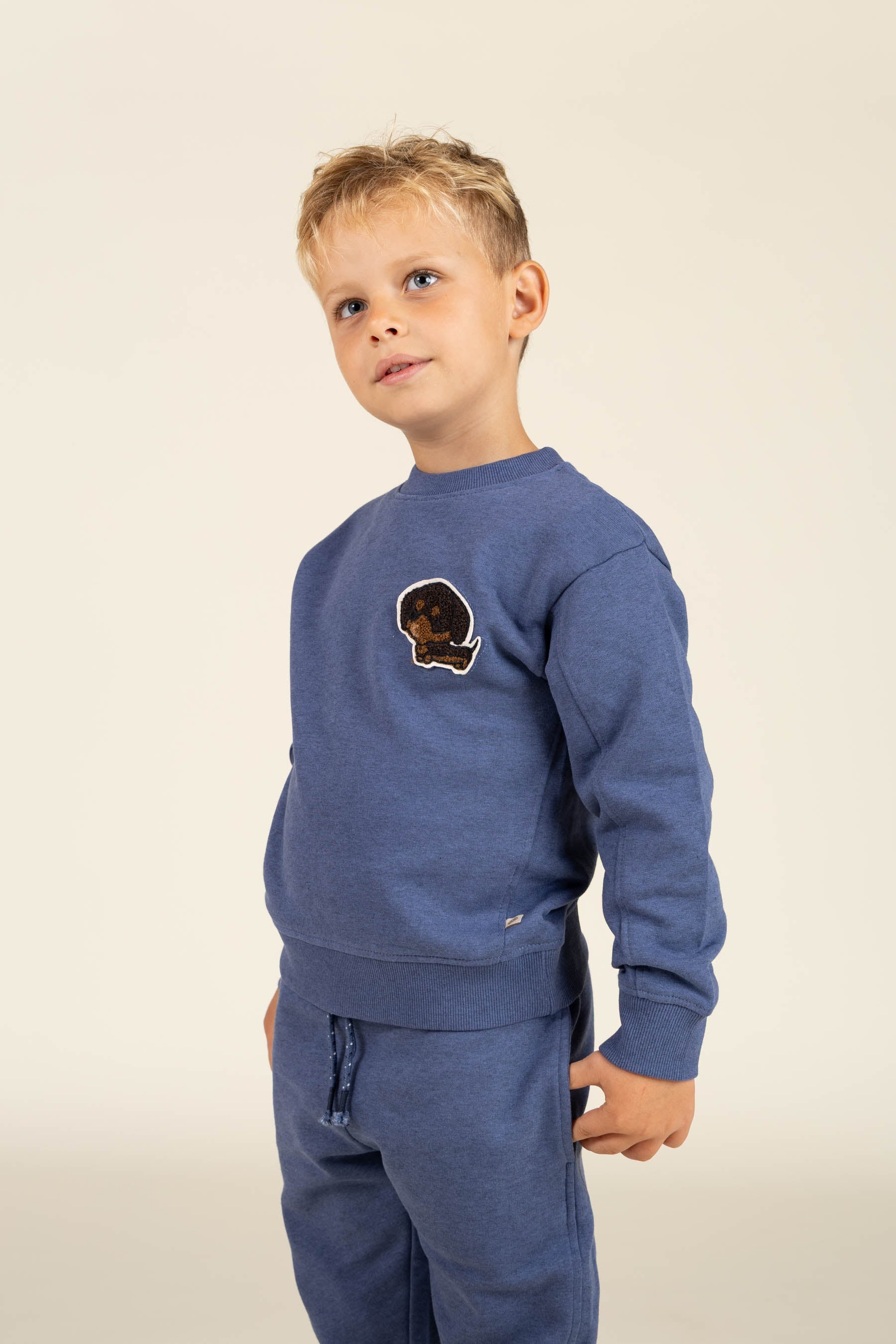 Sweatshirt met ronde hals - Kids - Indigo Blue Melange | 100888 Justin