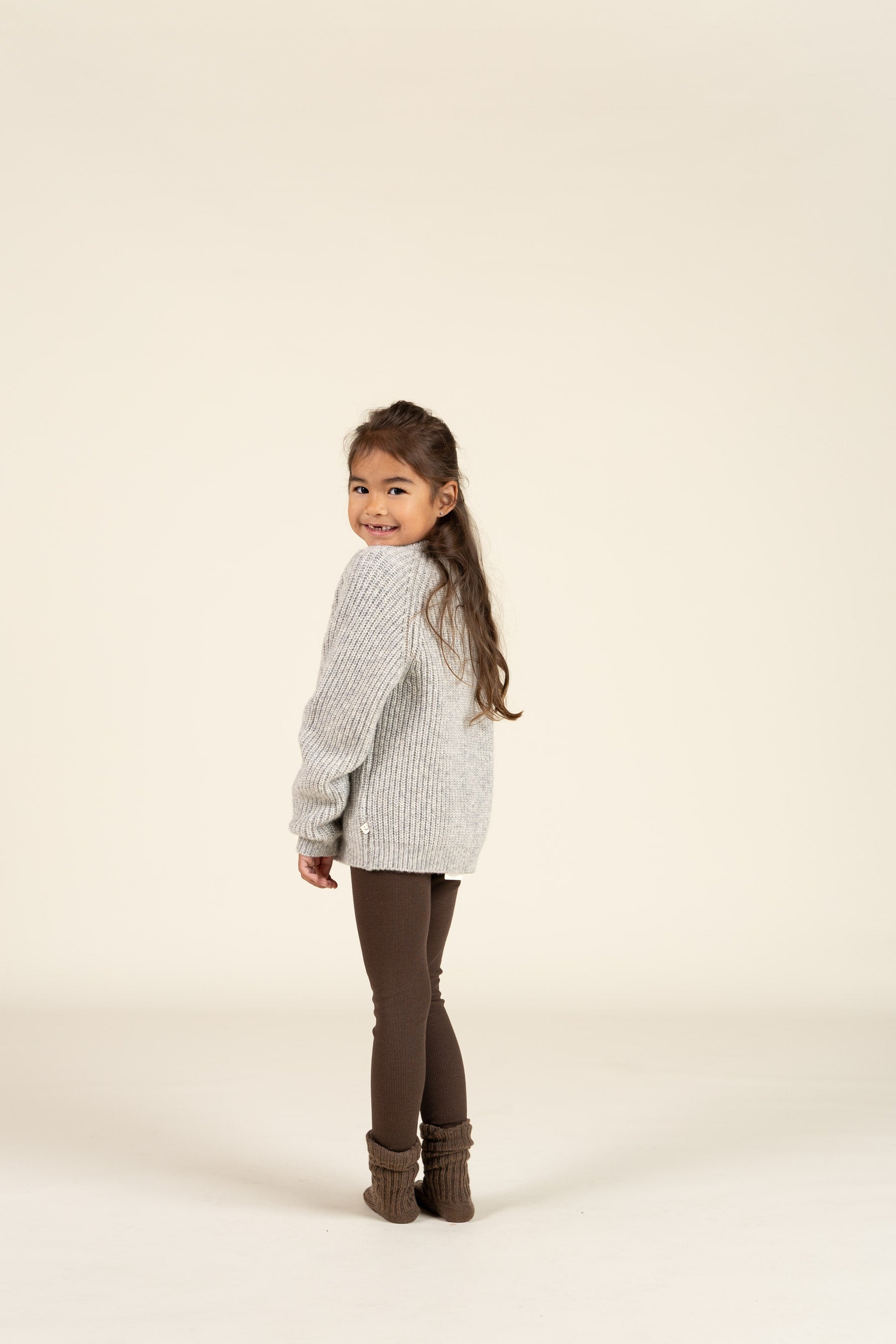 unisex vest van wolmix - Kids - Grey Melange | 100746 Cork