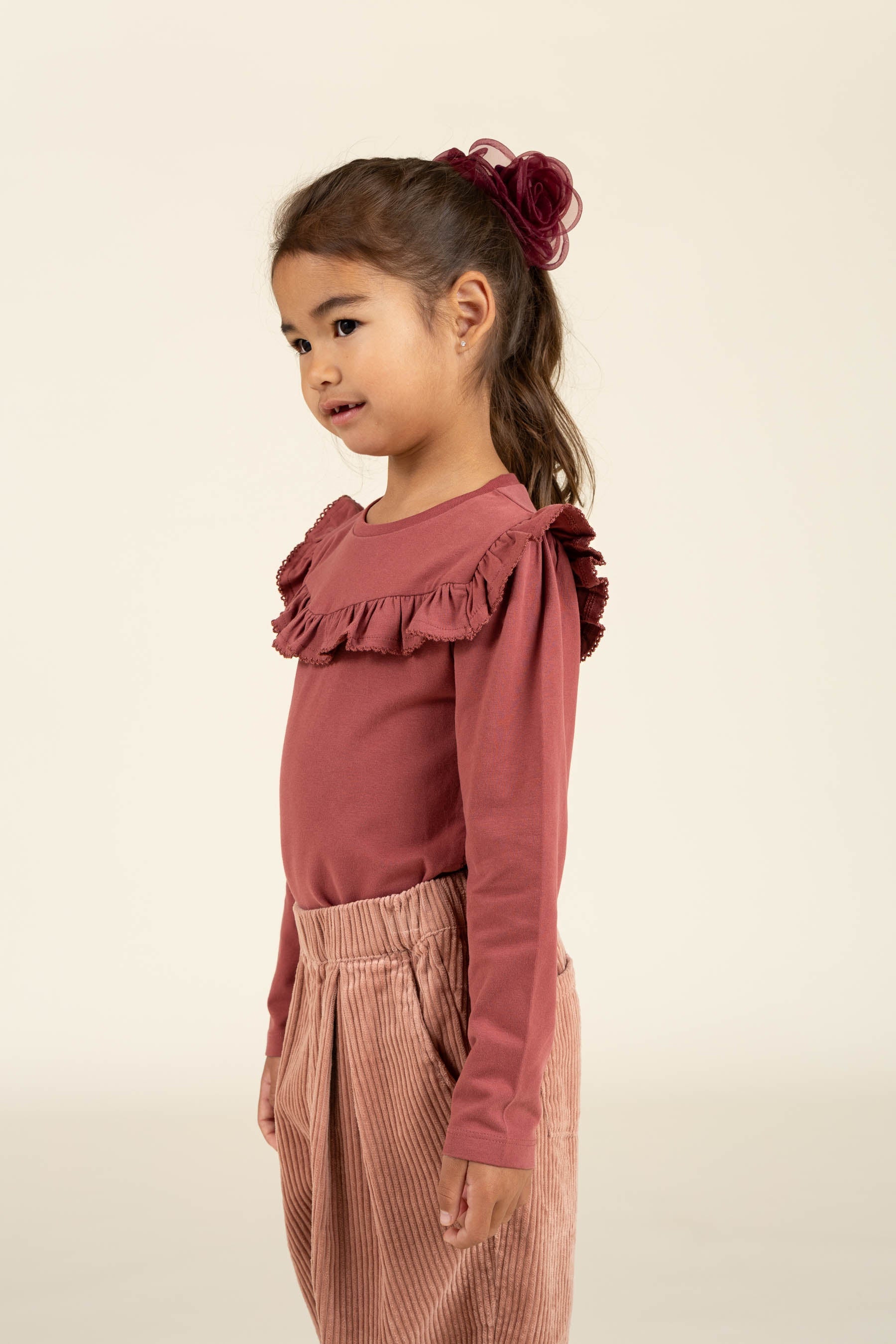 Jersey blouse met ruches - Kids - Vintage Red | 100860 Talia