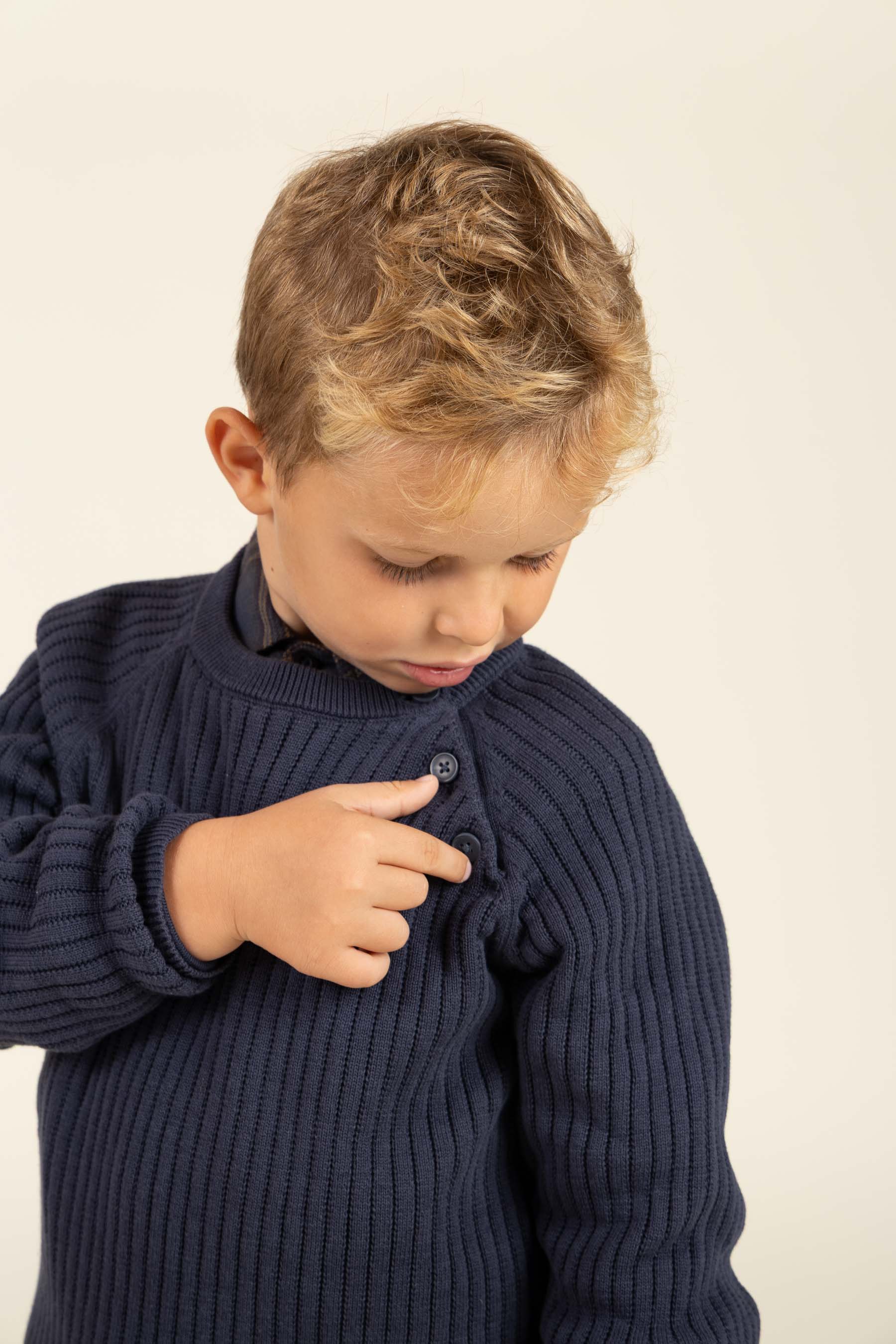 Katoenen gebreide trui - Kids - Navy | 100693 Jett