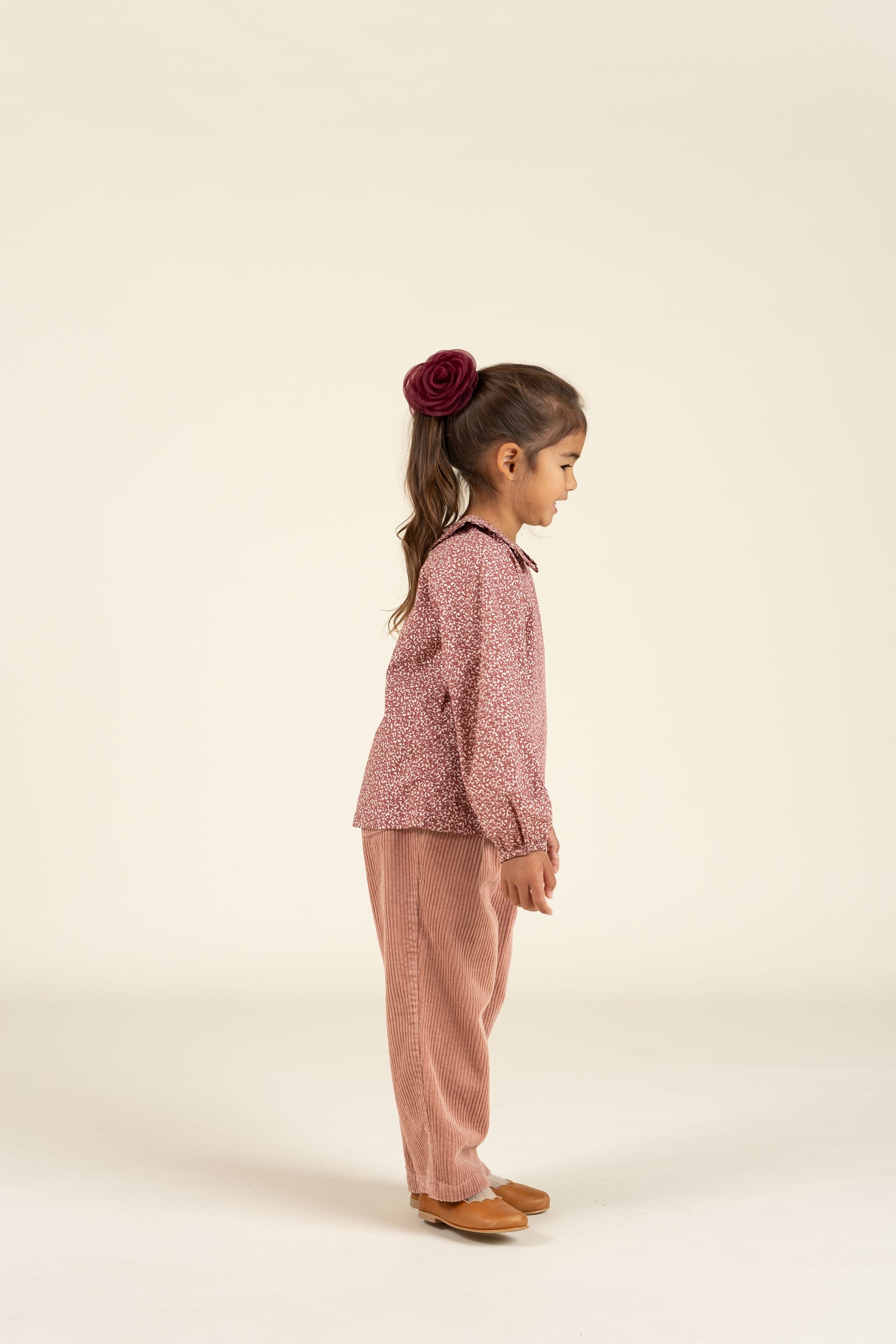 Bedrukte katoenen popeline blouse met kraag - Kids - Vintage Red | 100799 Allie