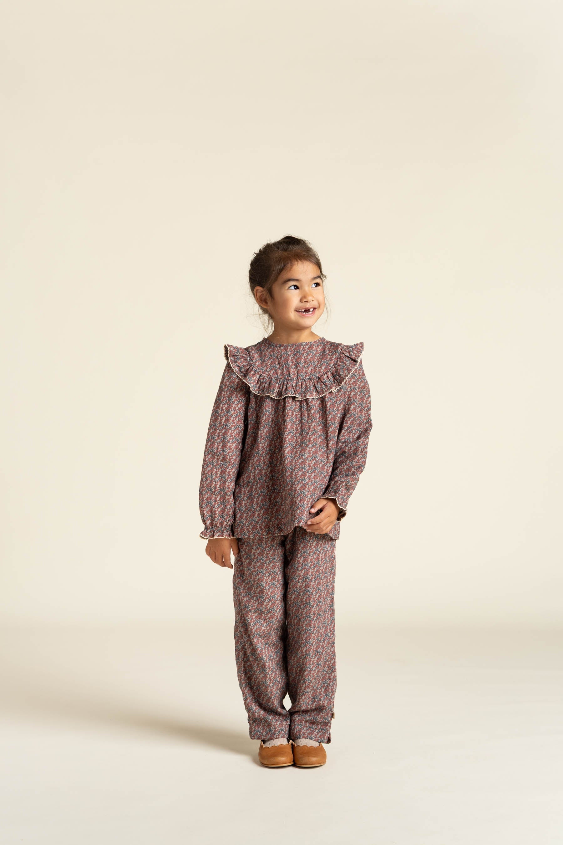 Gedrukte dubbel gaas blouse - Kids - Rose / Green | 100731 Maggie