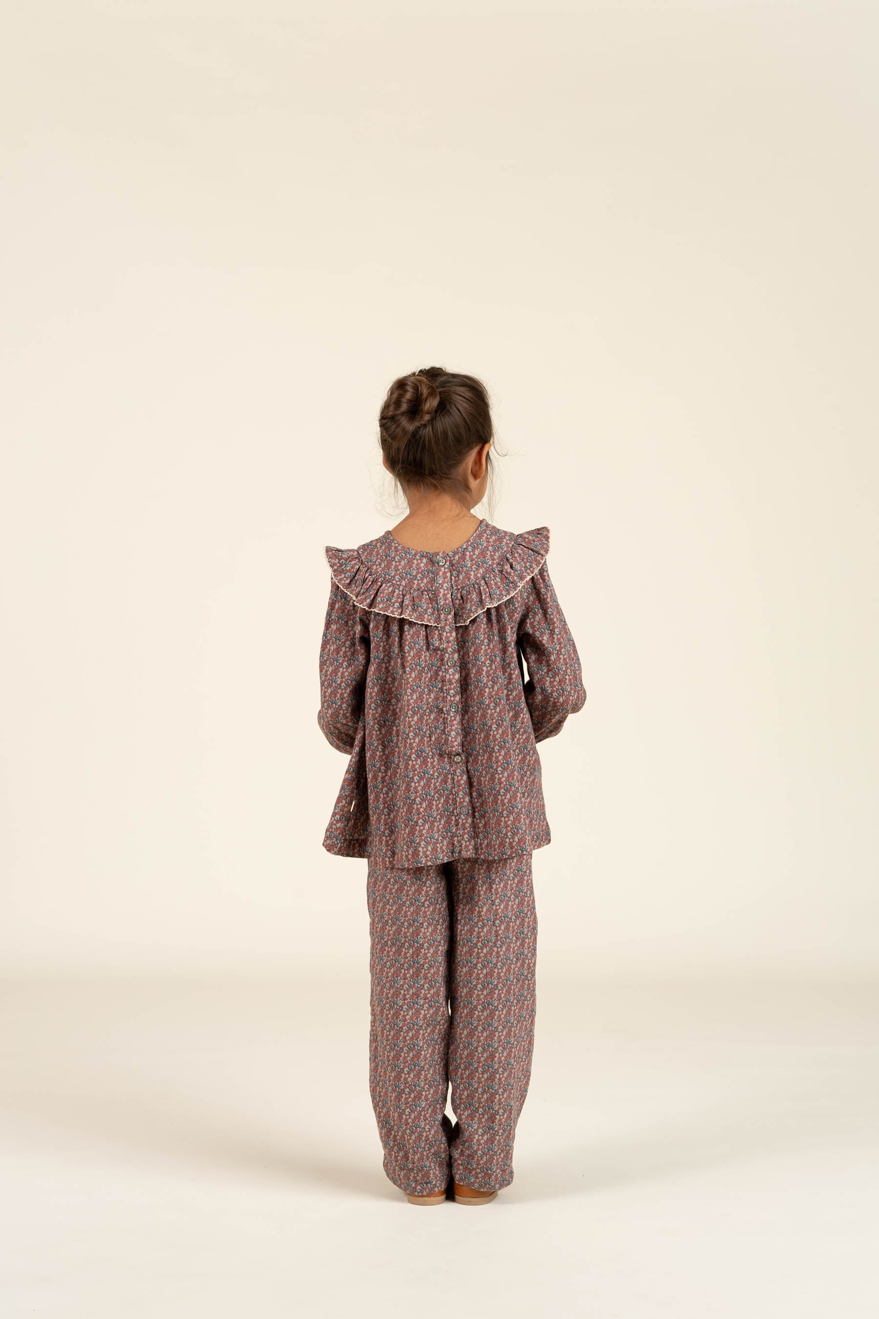 Gedrukte broek van dubbel gaas - Kids - Rose / Green | 100734 Maggie