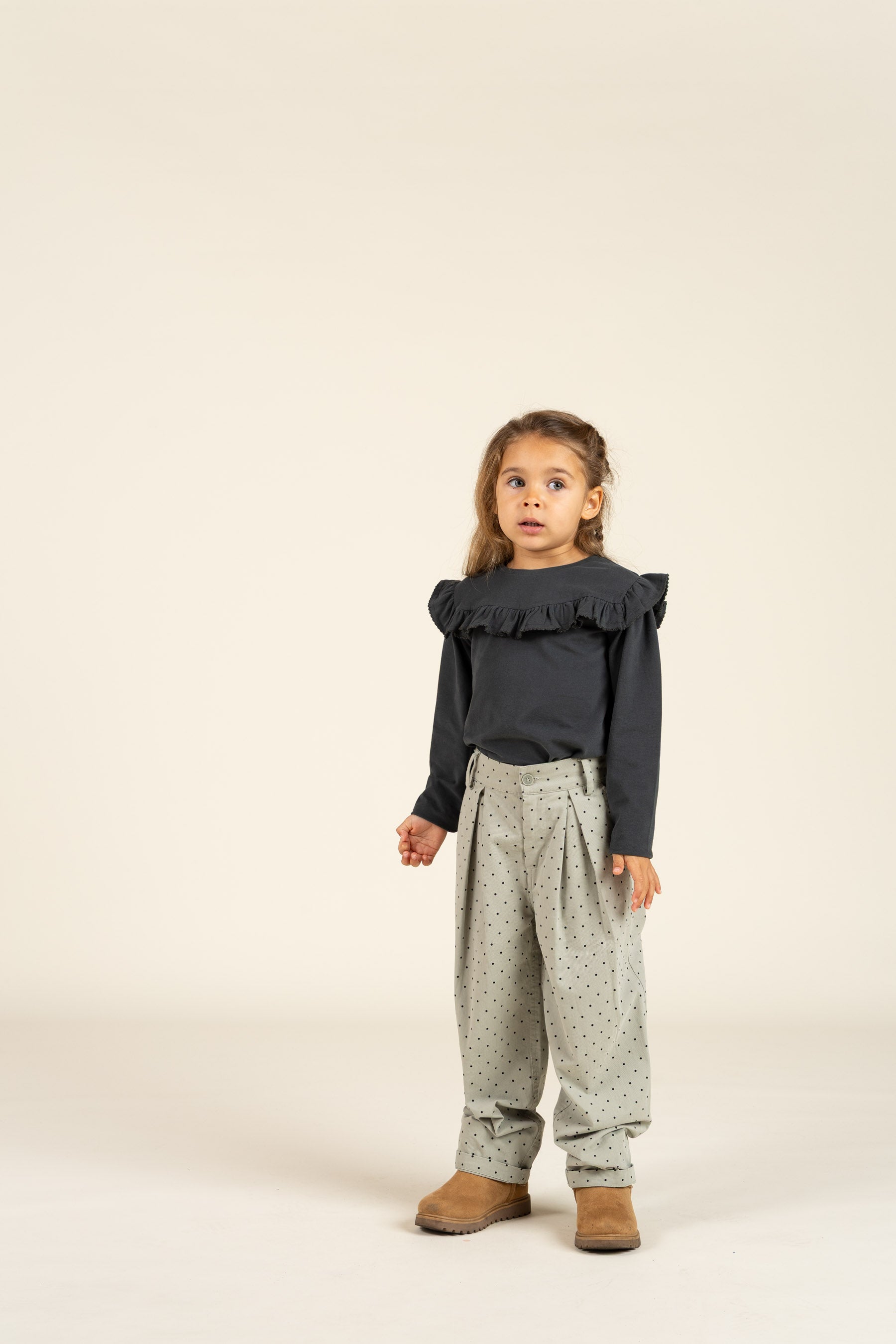 Twill broek met stip - Kids - Dusty Green | 100616 Iris