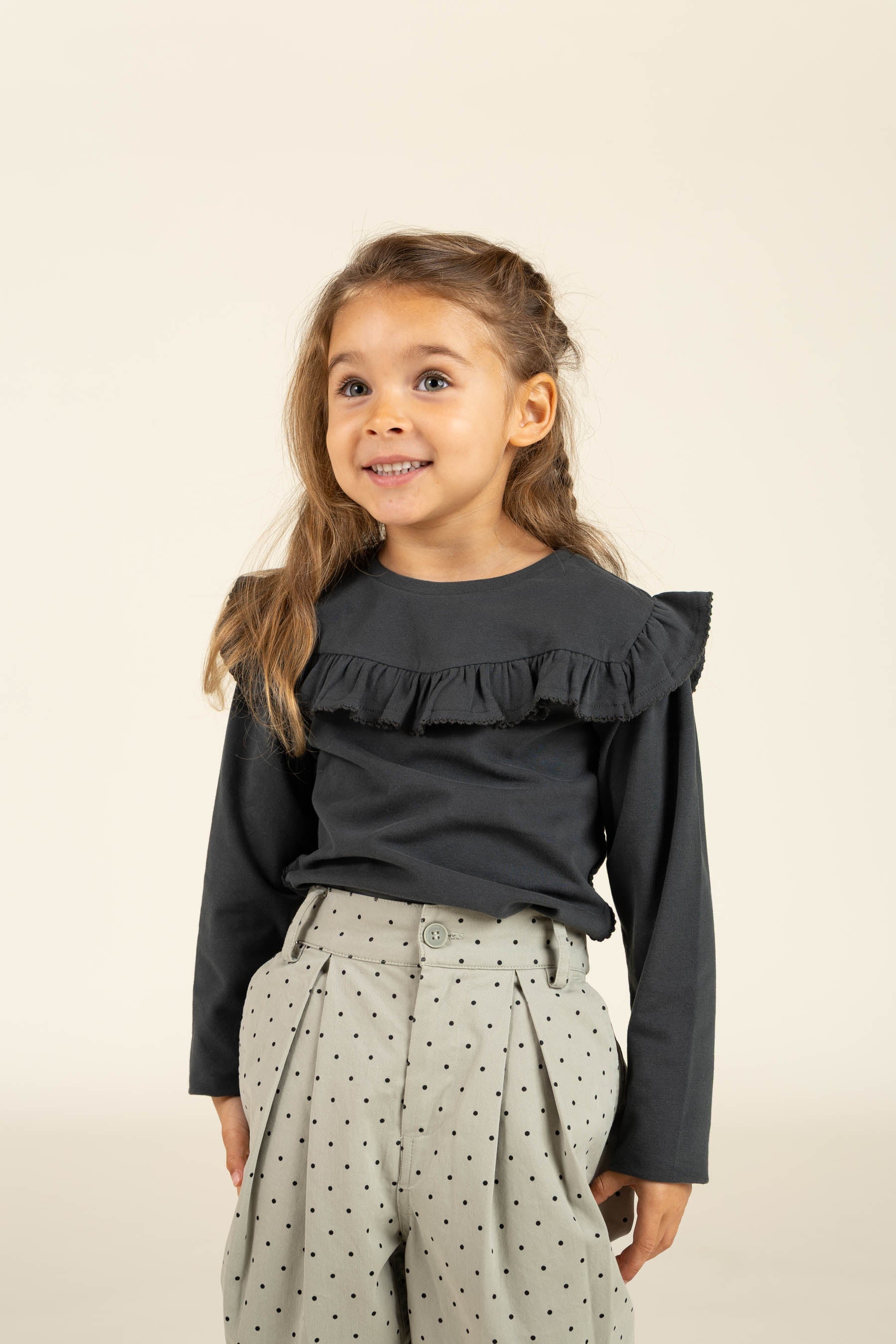 Twill broek met stip - Kids - Dusty Green | 100616 Iris