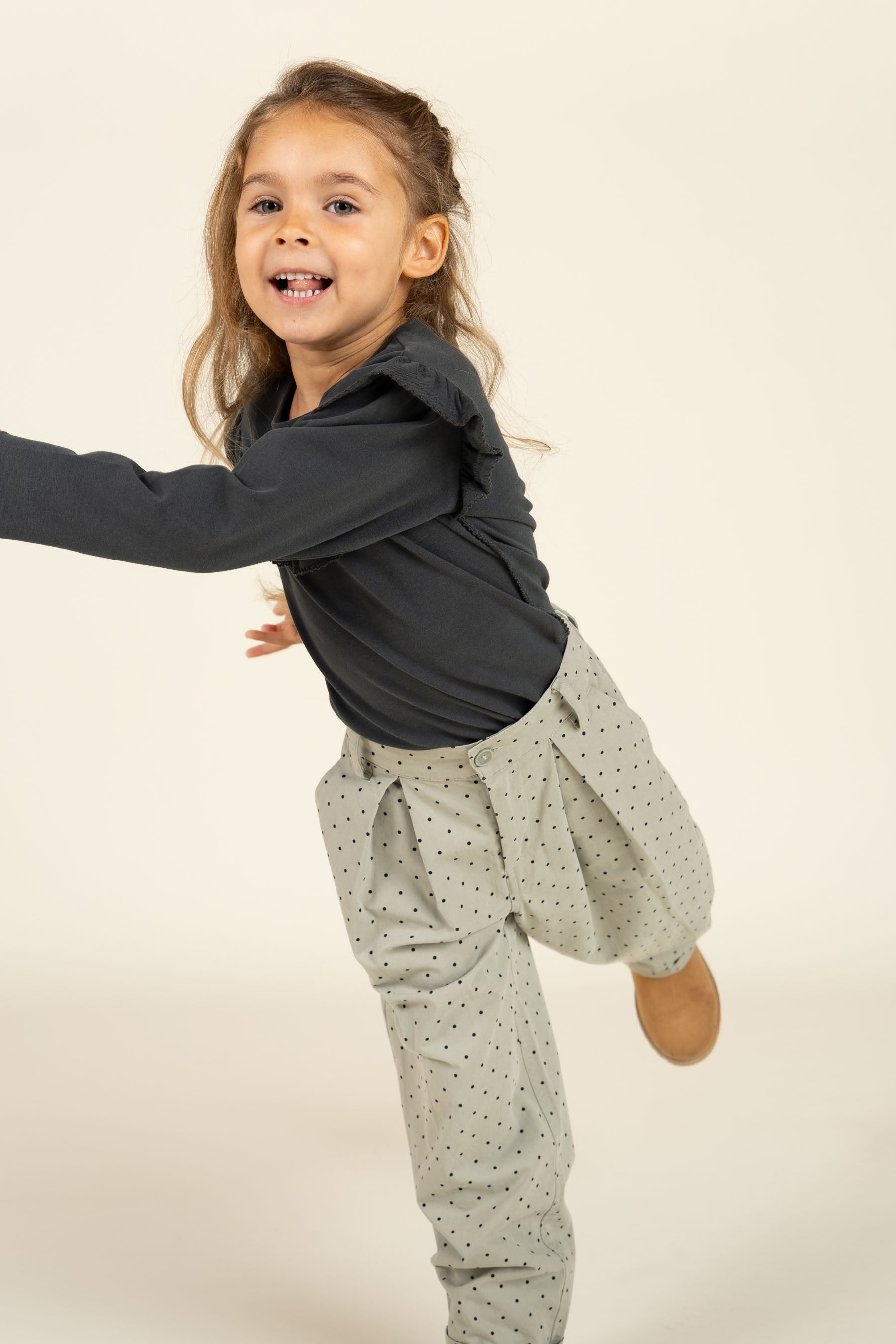 Twill broek met stip - Kids - Dusty Green | 100616 Iris