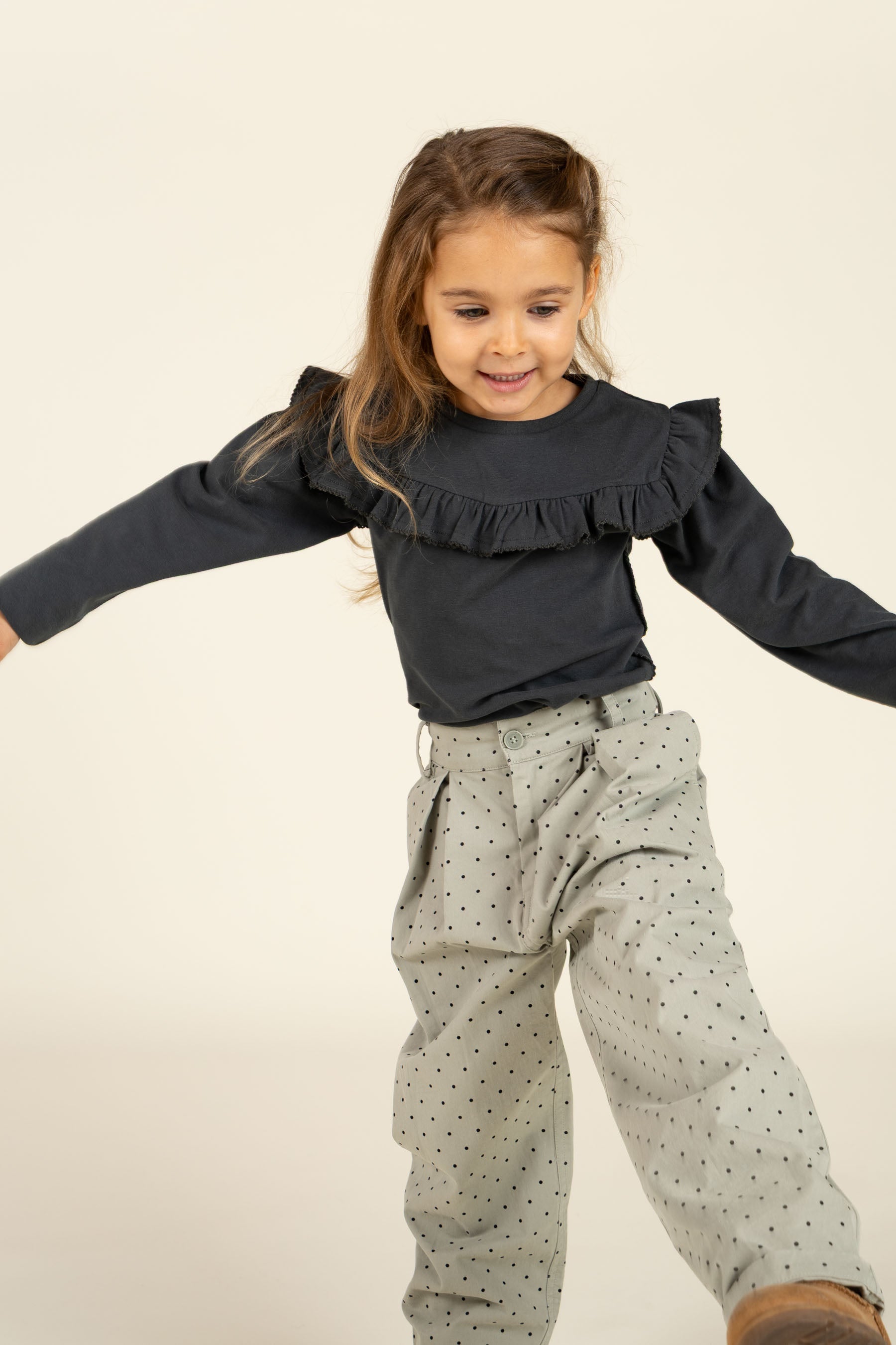 Jersey blouse met ruches - Kids - Forrest Green | 100866 Talia