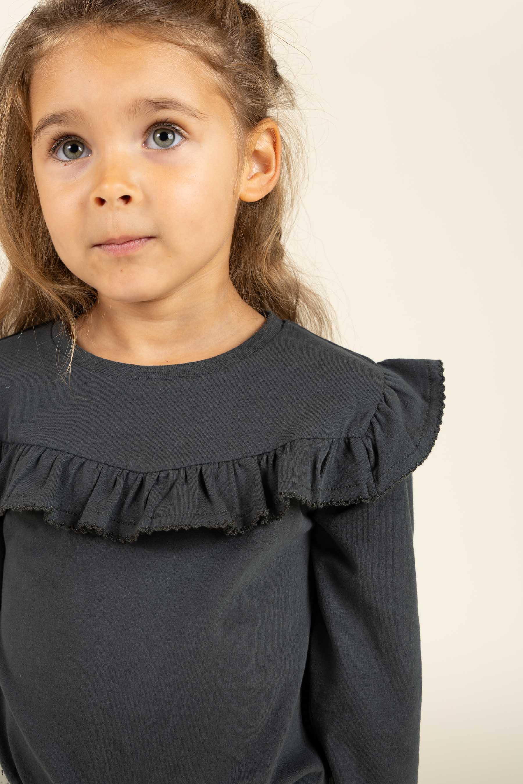 Jersey blouse met ruches - Kids - Forrest Green | 100866 Talia