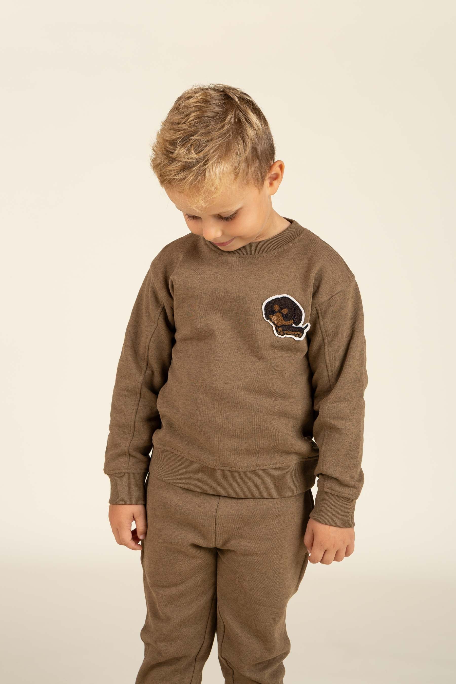 Sweatshirt met ronde hals - Kids - Coffe Melange | 100890 Justin