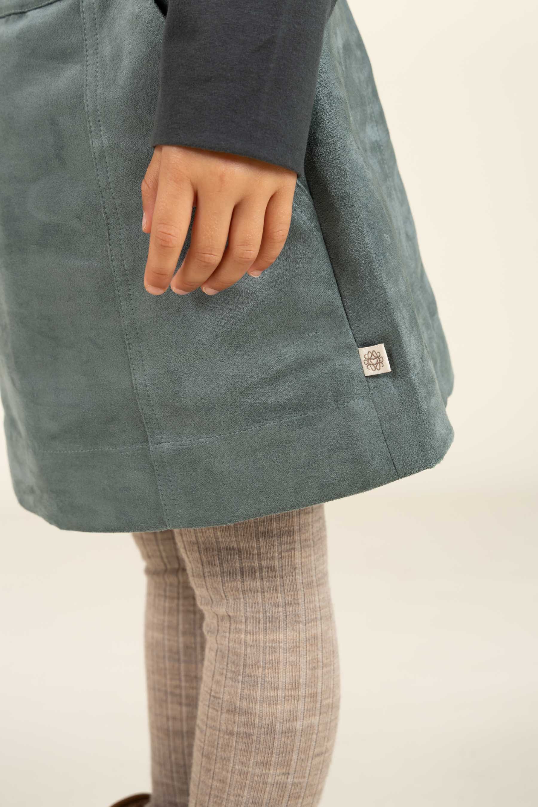 Rok van imitatie suède - Kids - Dusty Dark Green | 100594 Selene