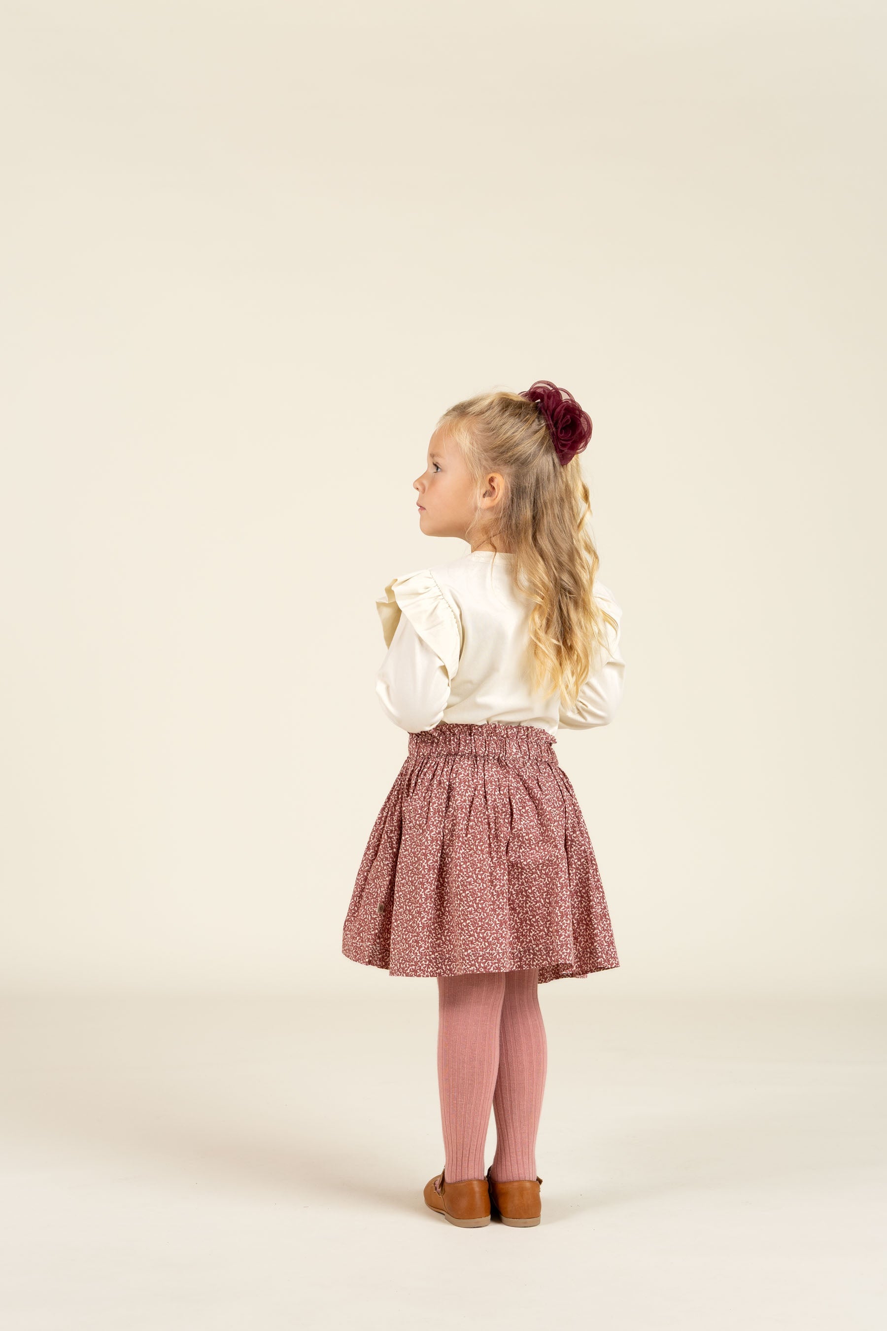 Jersey blouse met kraagmouwen en frontprint - Kids - Off White | 100844 Demi