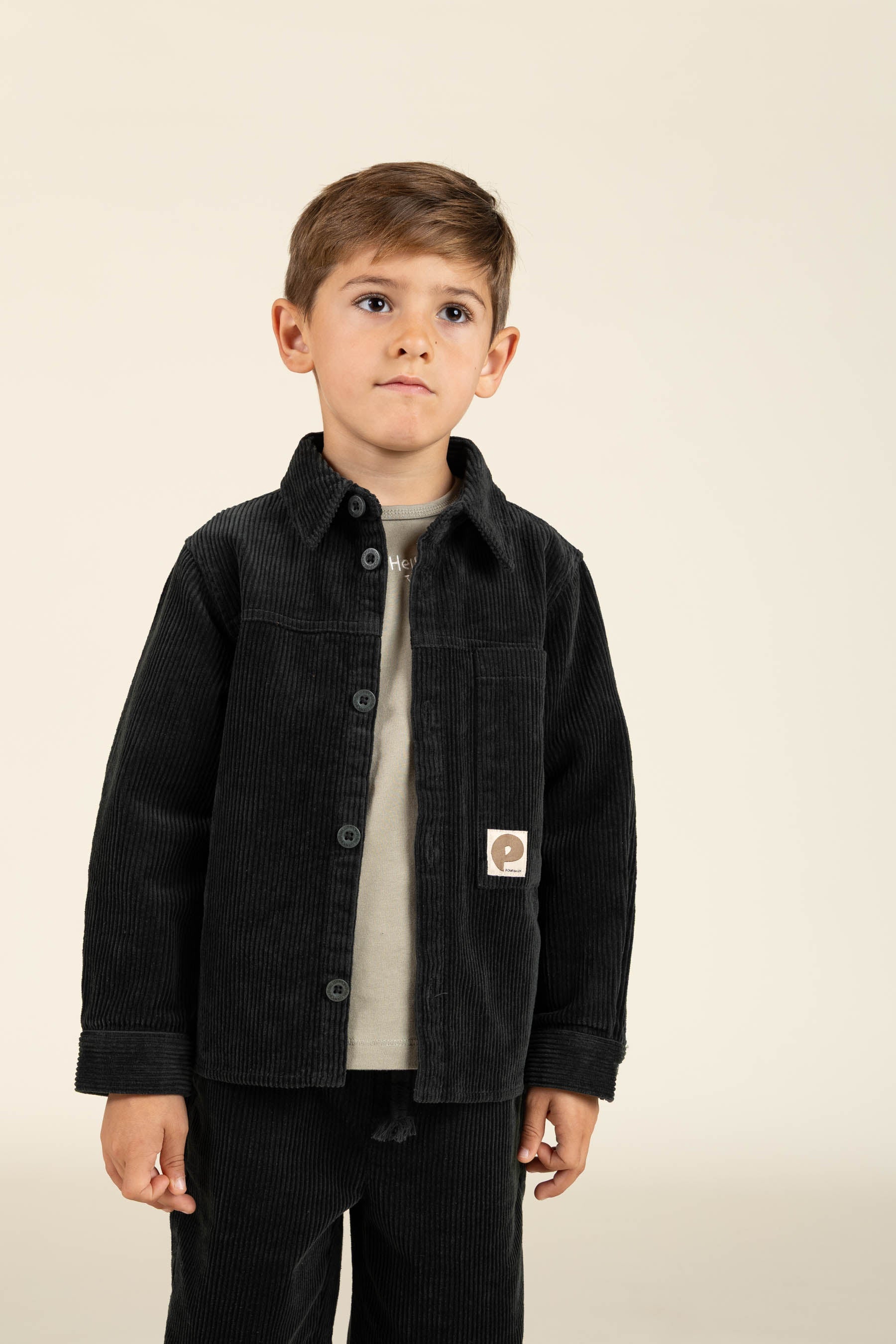T-shirt met lange mouwen en borduursel - Kids - Dusty Green | 100856 Brandon