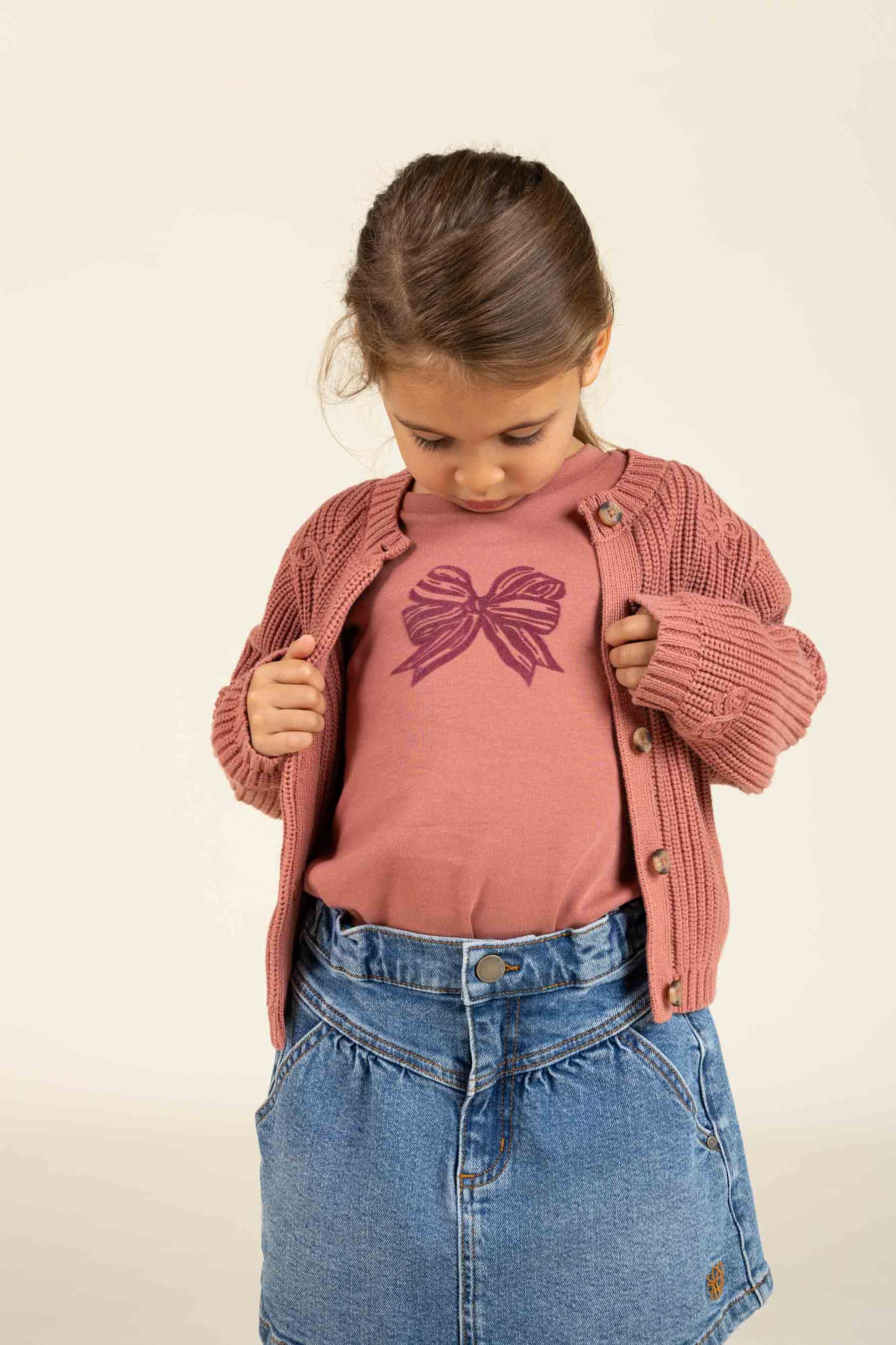 Longsleeve T-shirt met Frontprint - Kids - Old Rose | 100846 Kendell