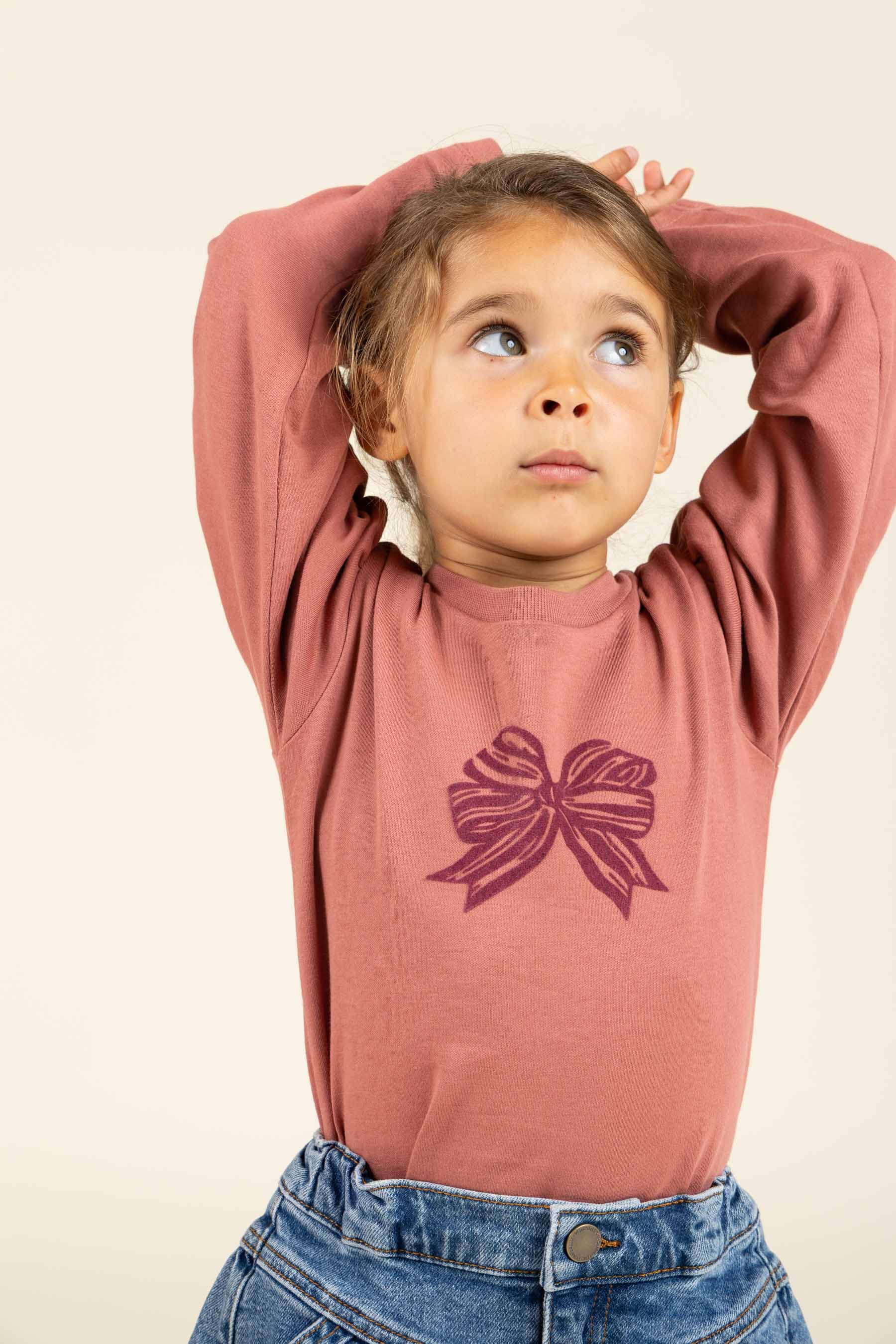 Longsleeve T-shirt met Frontprint - Kids - Old Rose | 100846 Kendell